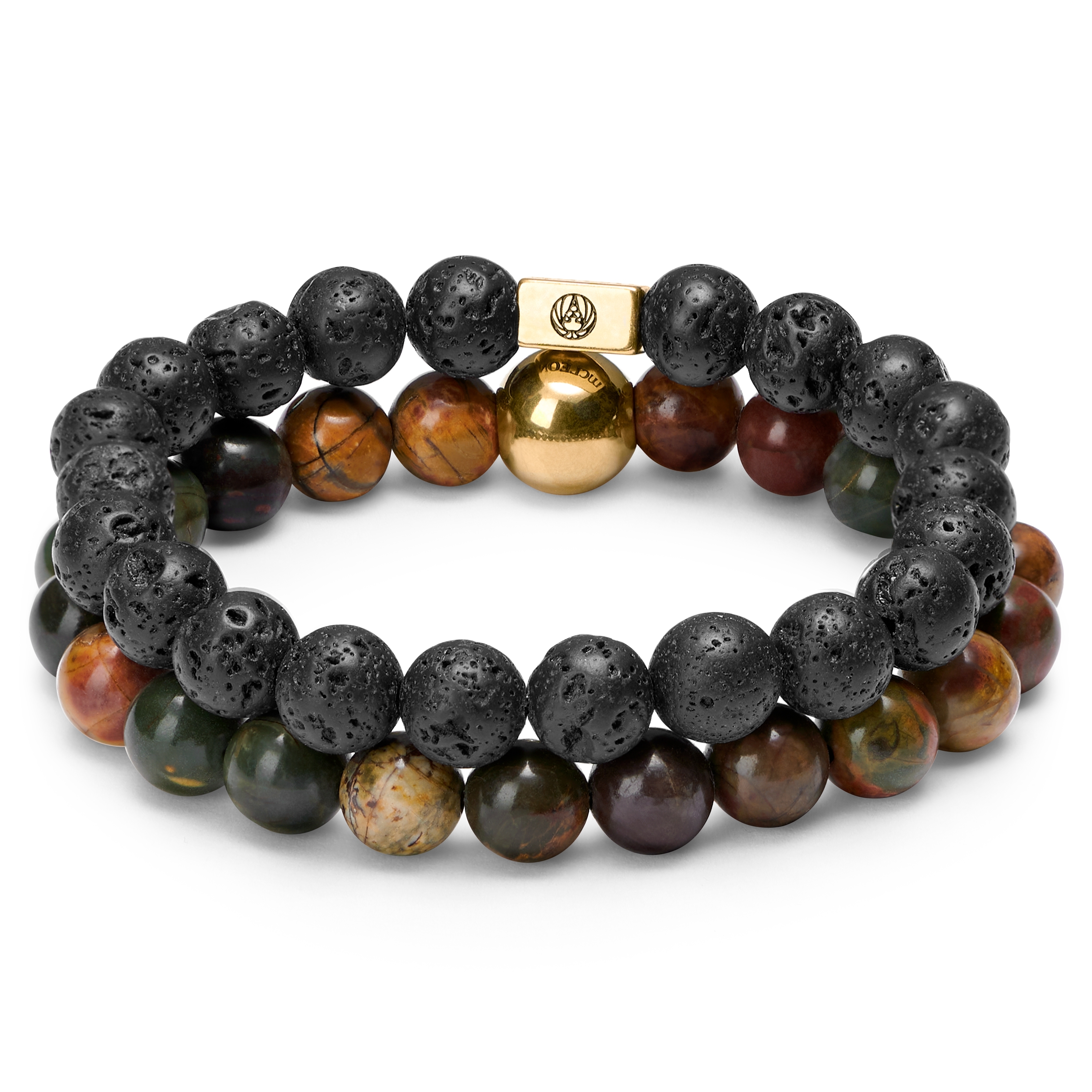 7 mm Jasper and Lava Rock Bracelet - 6