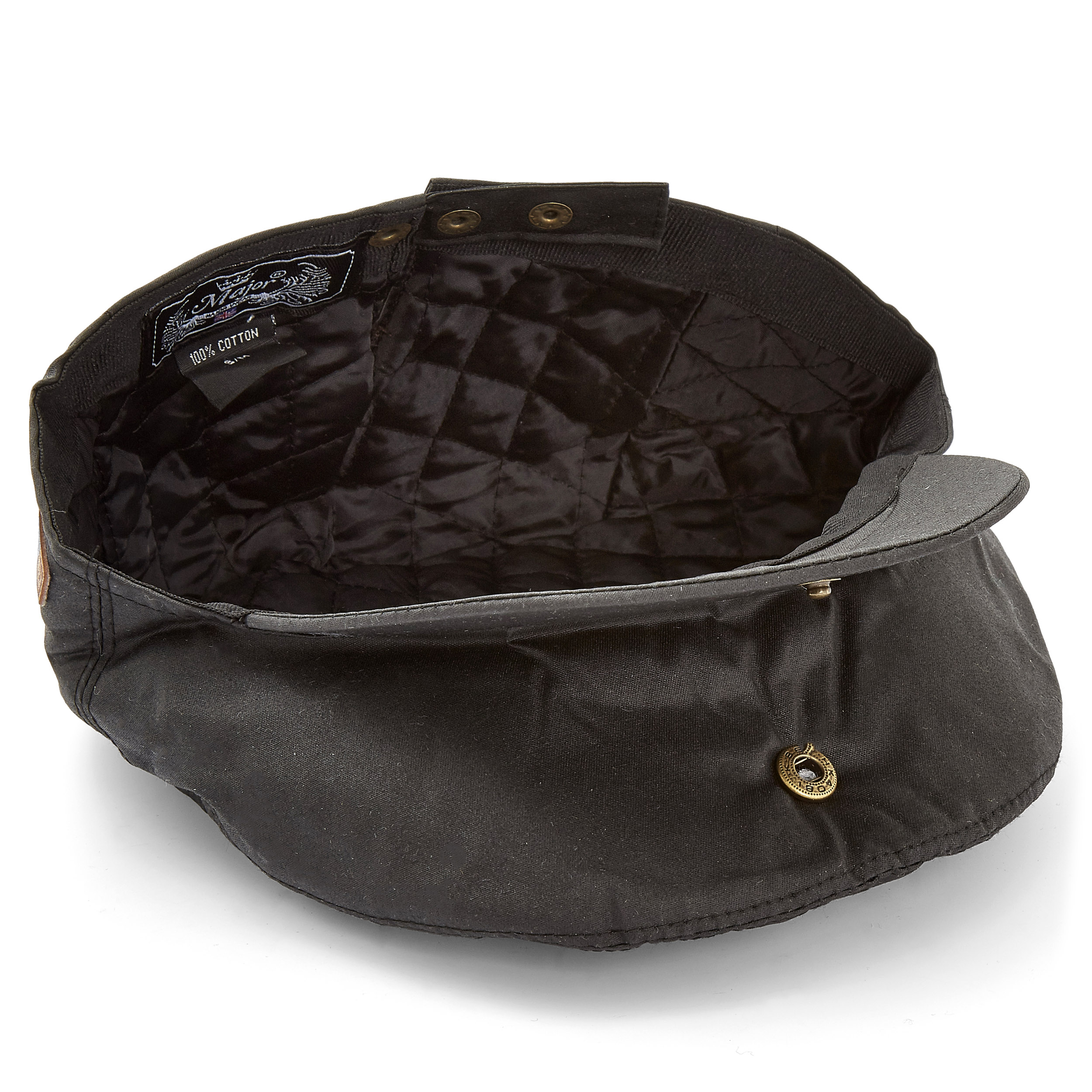 Schwarze Canvas Schiebermütze - 5