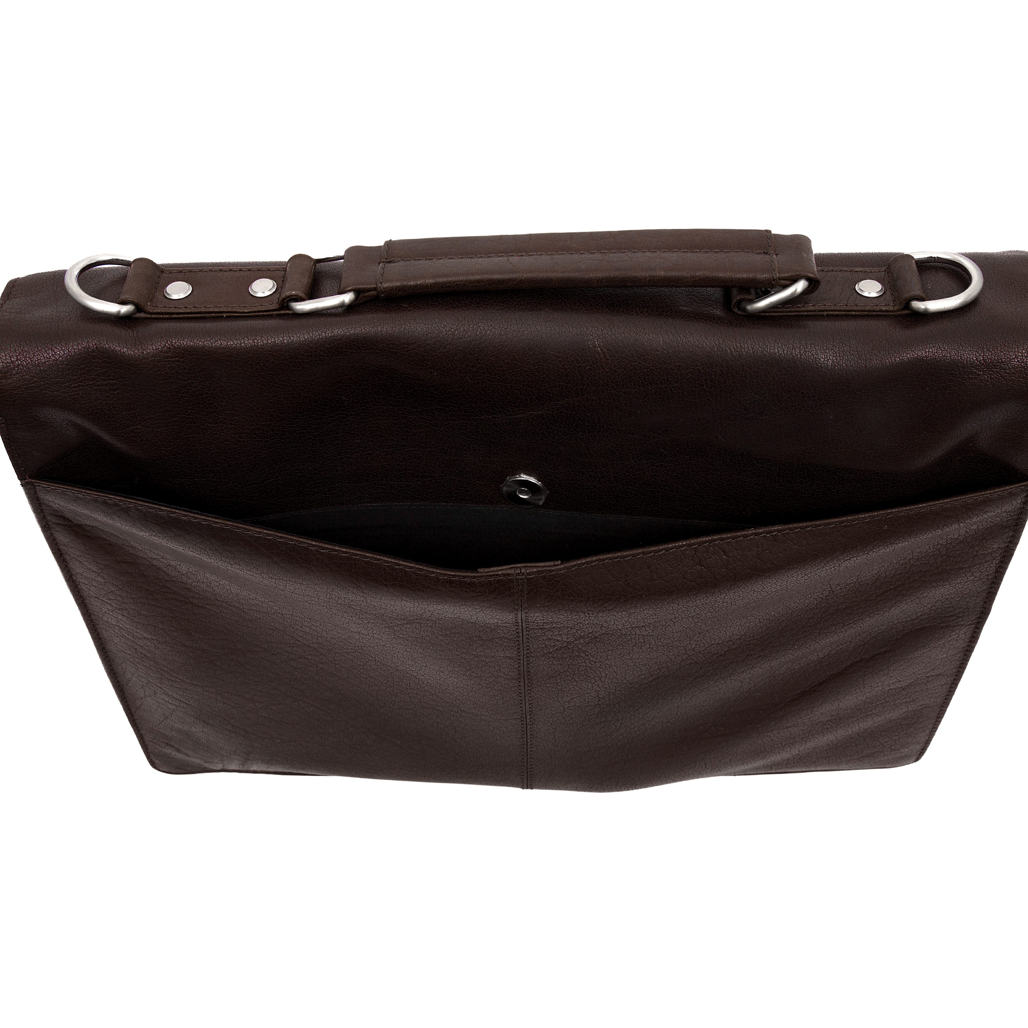 Serviette Montréal en cuir marron foncé - 11