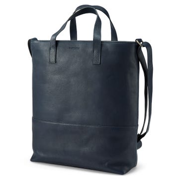 Lincoln | Navy Blue Leather Tote Bag