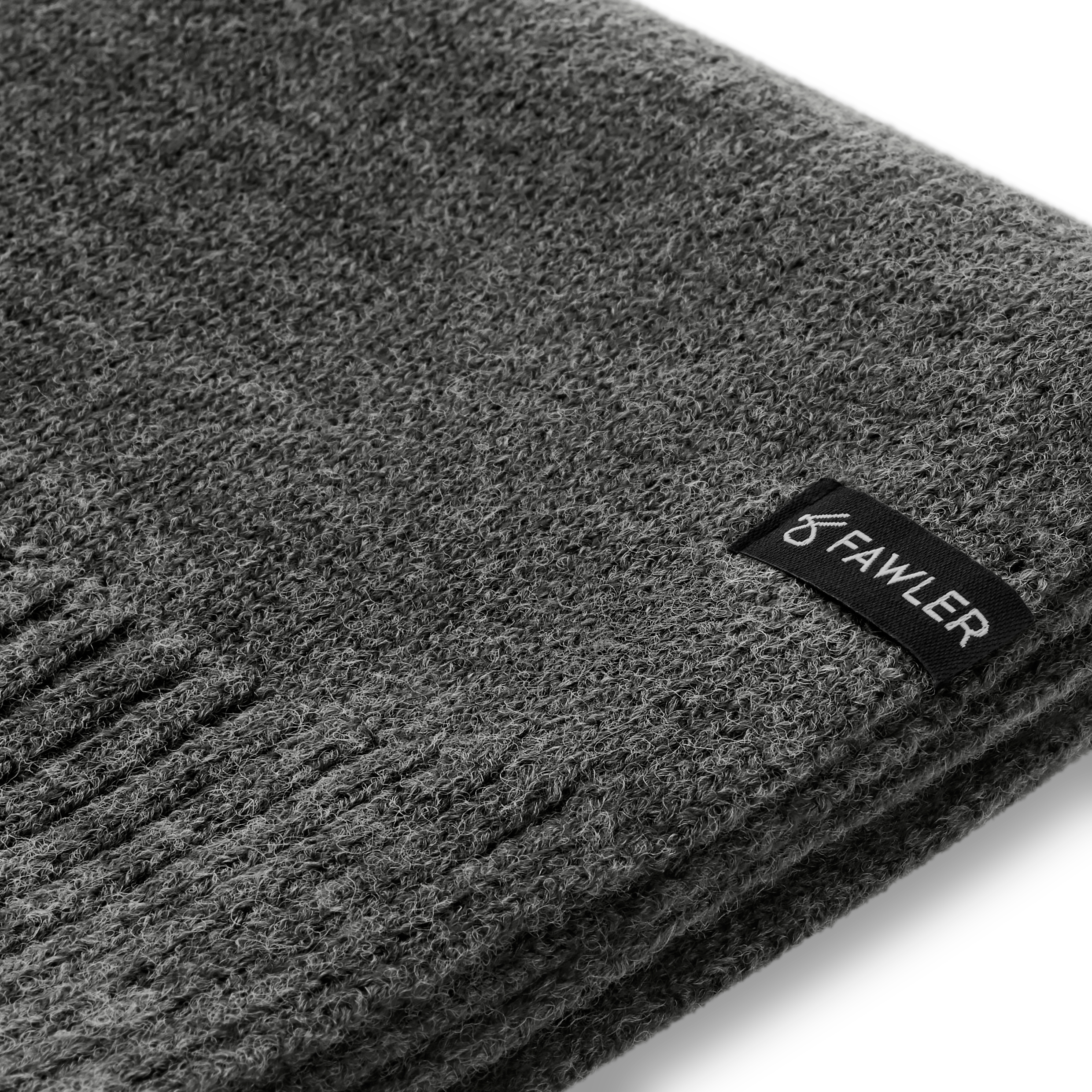 Kaleb | Merino Kane tørklæde i mørkegrå uld - 3