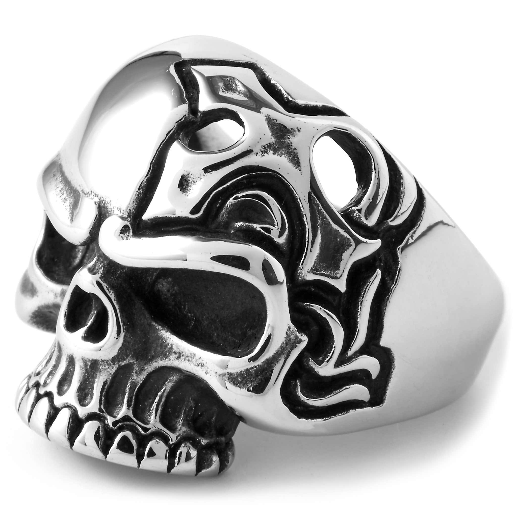 Steel Half Skull Ring | In stock! | Fort Tempus