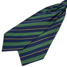 Blue, Green & Yellow Striped Silk Cravat