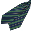 Green & Gold Stripe Navy Silk Cravat Green & Gold Stripe Navy Silk Cravat