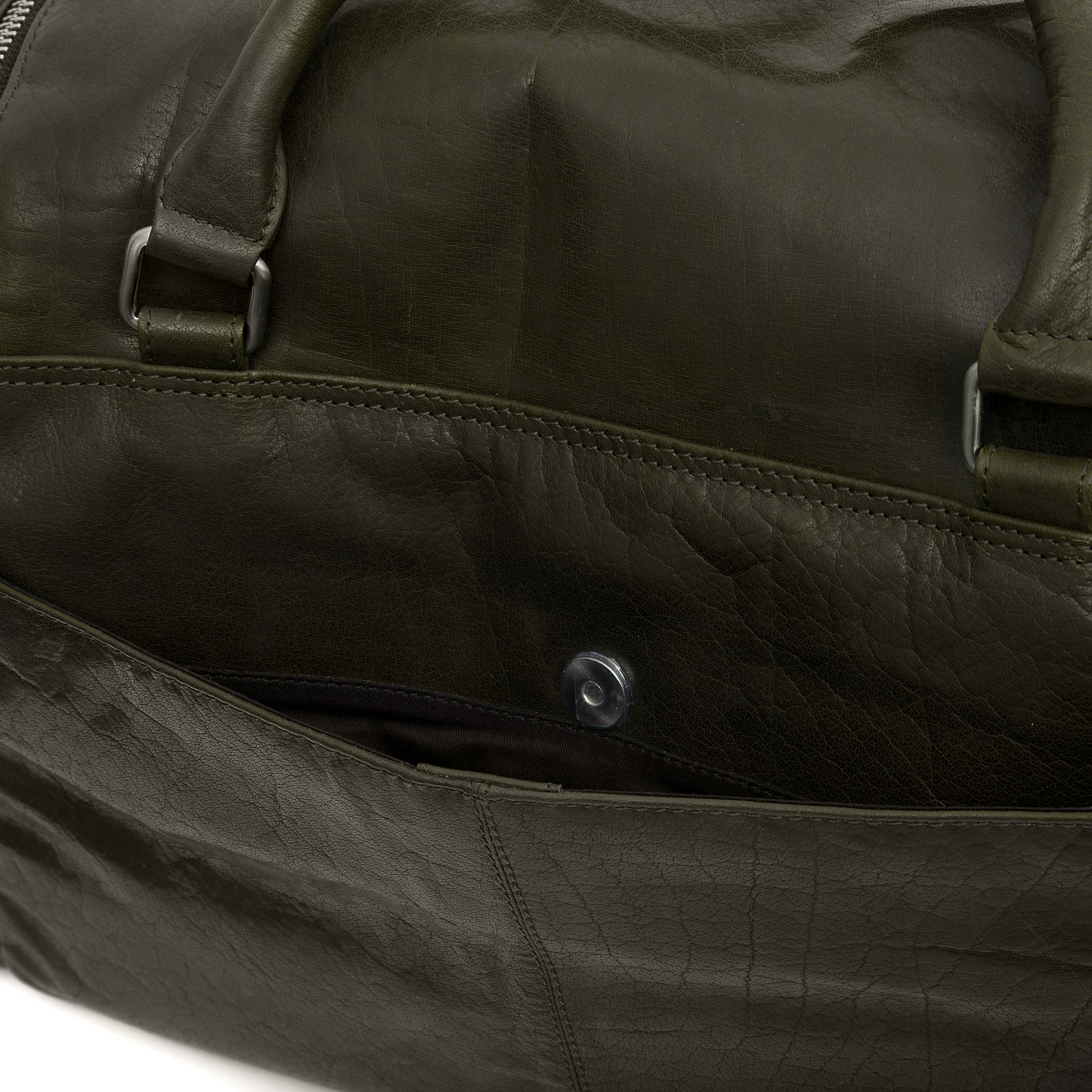 Montreal Olive Leather Travel Bag - 15