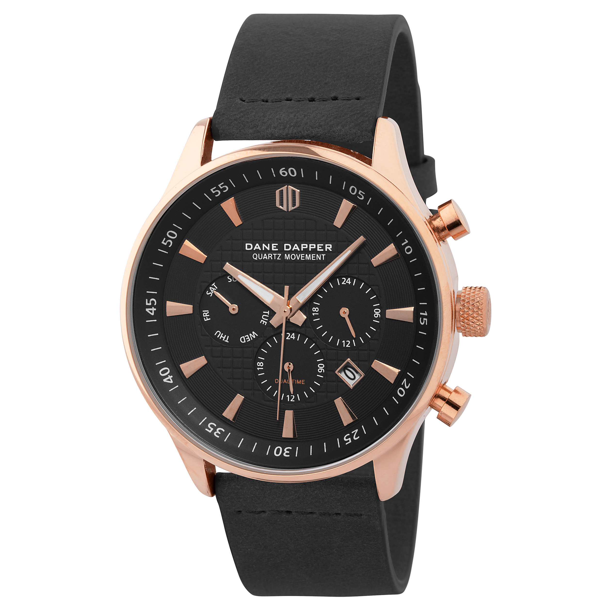 Black & Rose Gold-Tone Troika Watch - 1