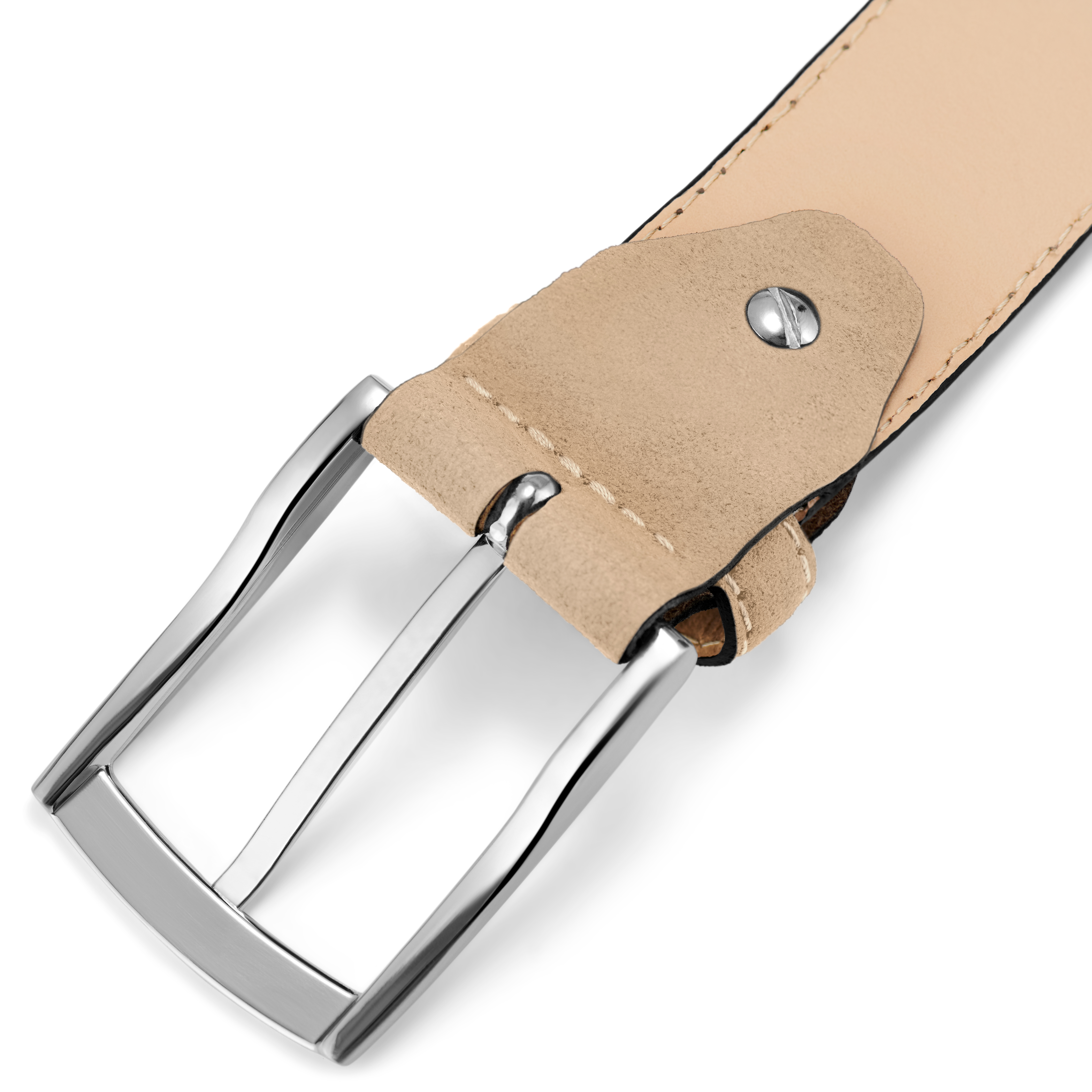 Holden Beige Suede Leather Belt - 5