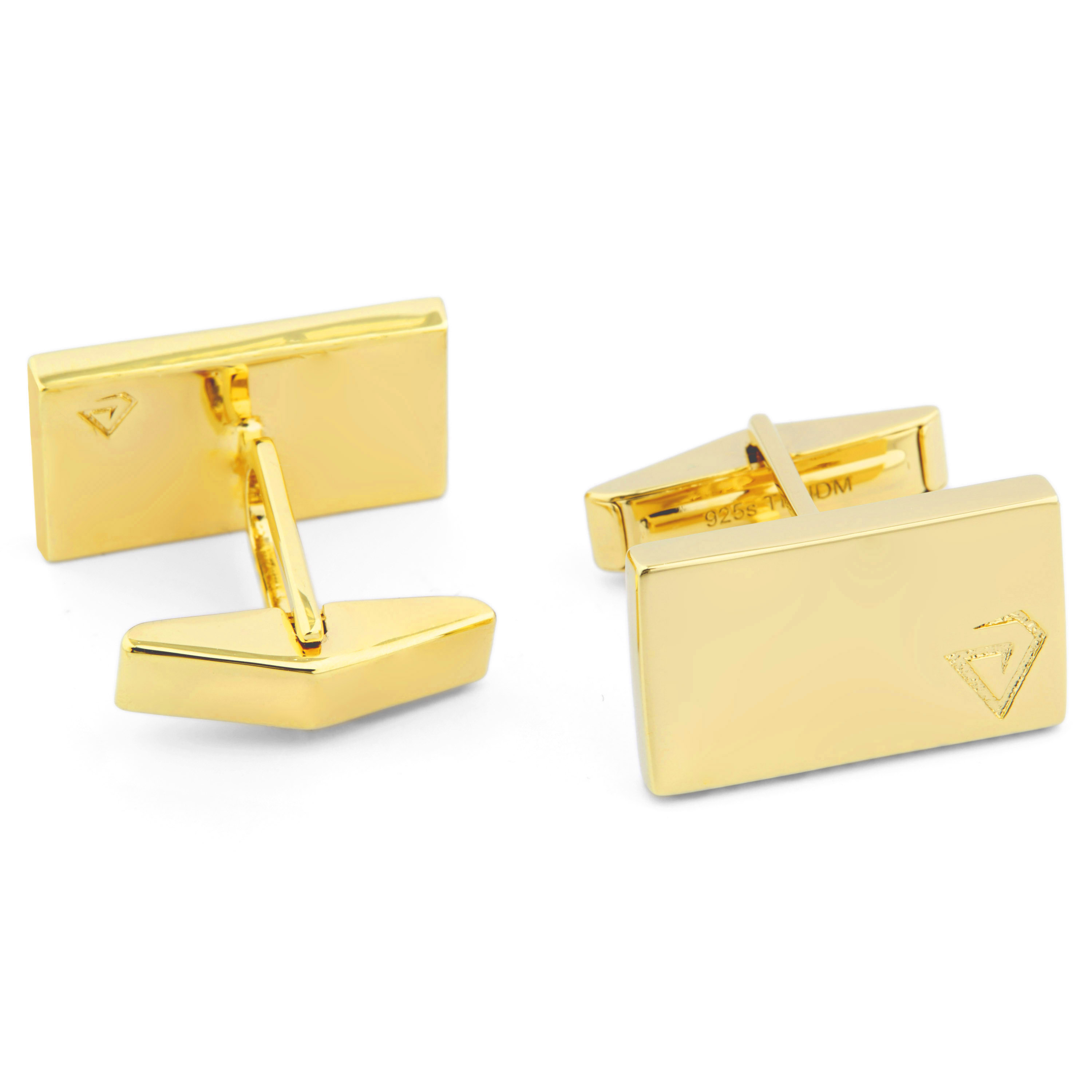 Rectangular 925s Silver Gold-Tone Northern Logo Cufflinks - 2