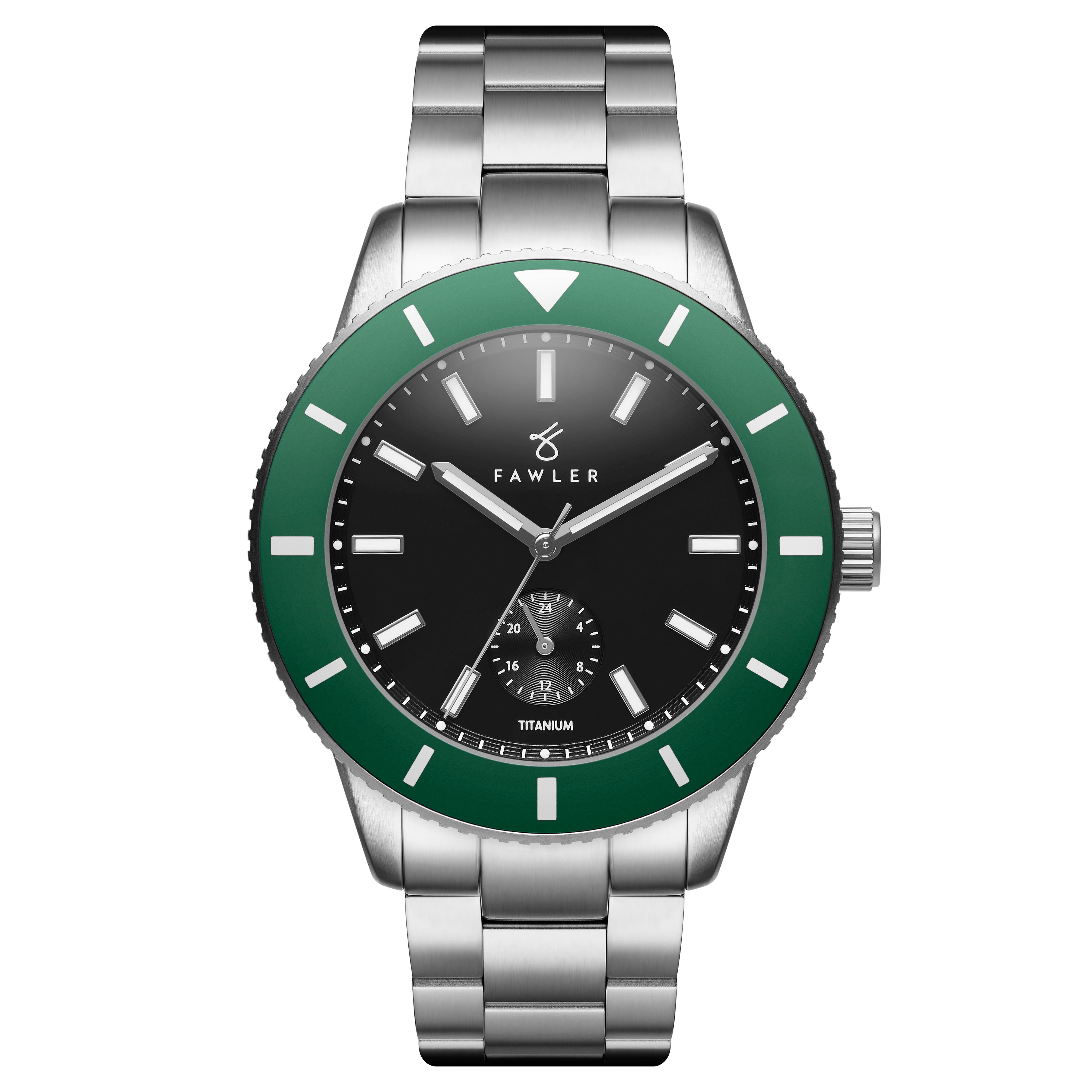 Makalu | Reloj de buceo de titanio cepillado verde