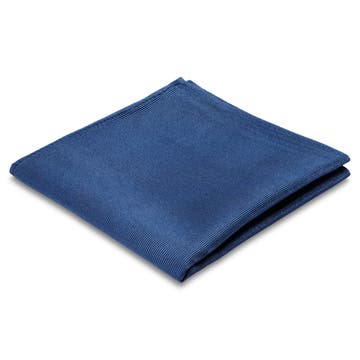Pochette de costume bleu marine en sergé de soie 