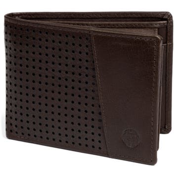 Montreal perforovaná hnedá RFID kožená peňaženka