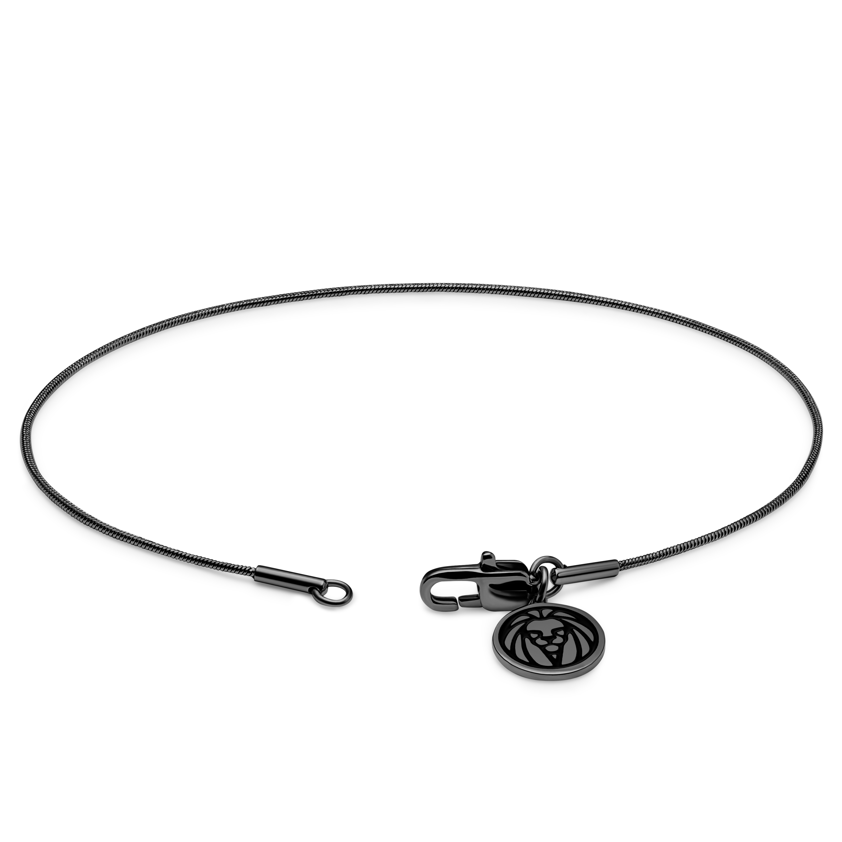 Essentials | 1 mm Gunmetal Schwarzes Schlangenketten-Armband - 3
