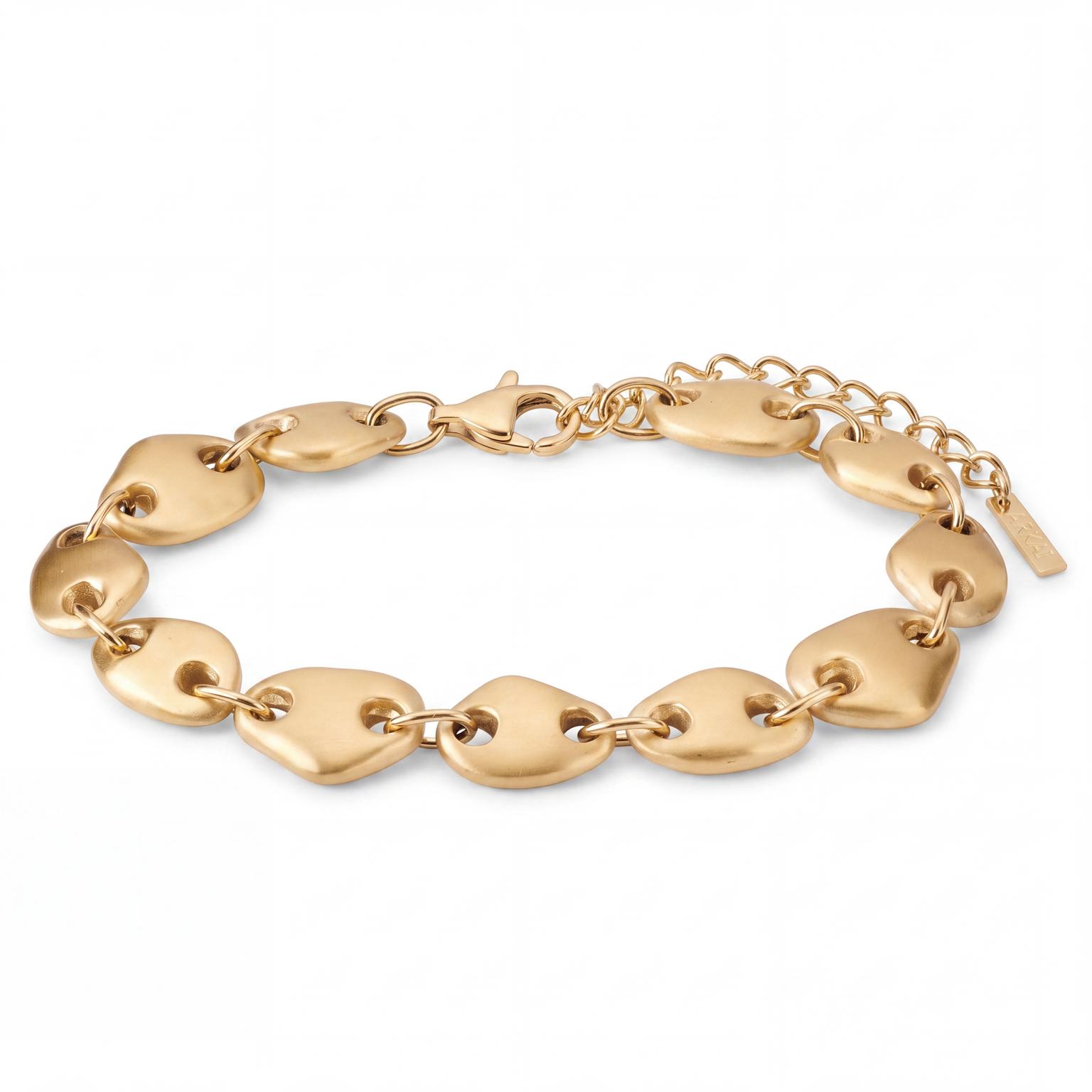 Organic | Pozłacana 14K bransoletka Cobble ze stali nierdzewnej Organic | Pozłacana 14K bransoletka Cobble ze stali nierdzewnej