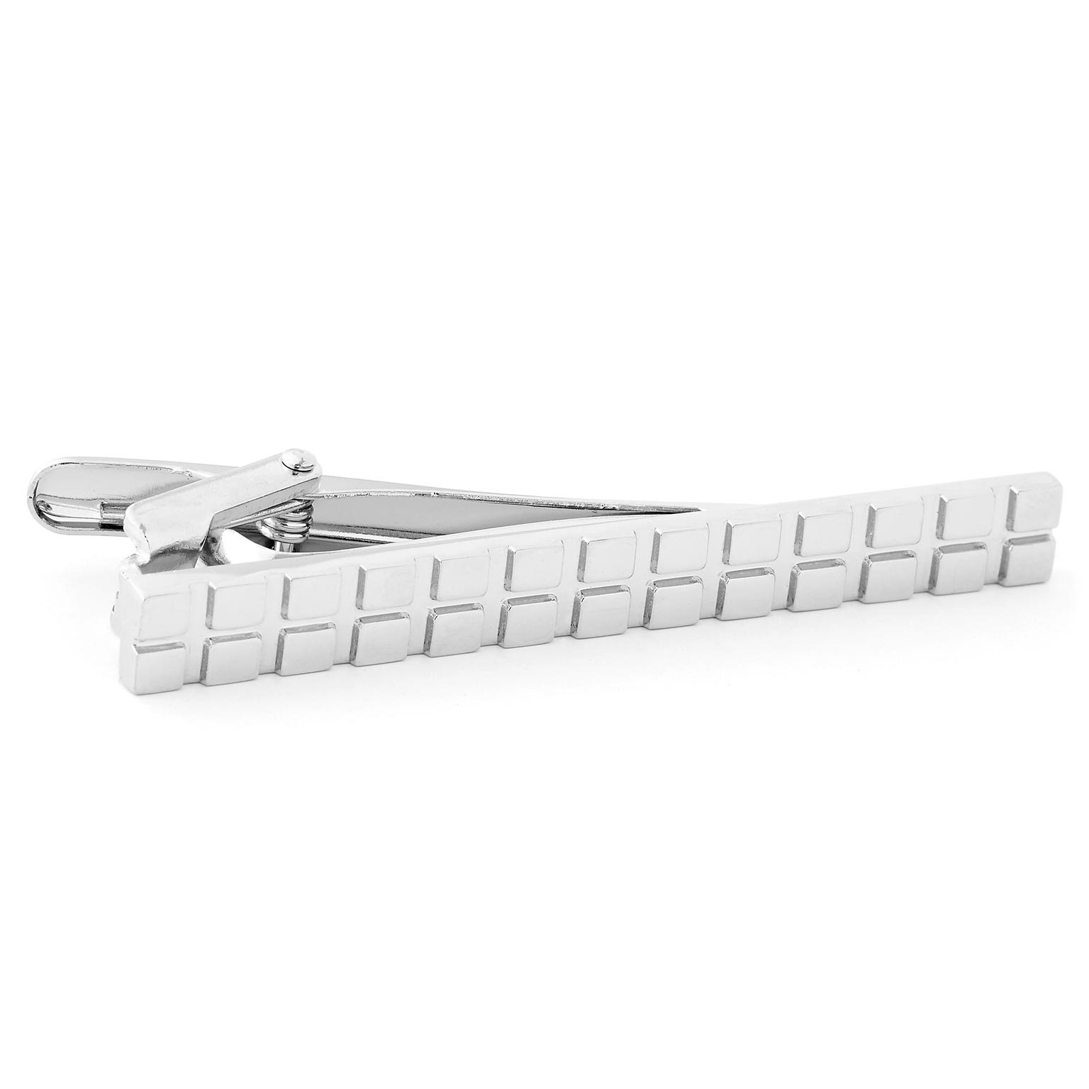 Pasador de corbata plateado con diseño de dientes Pasador de corbata plateado con diseño de dientes