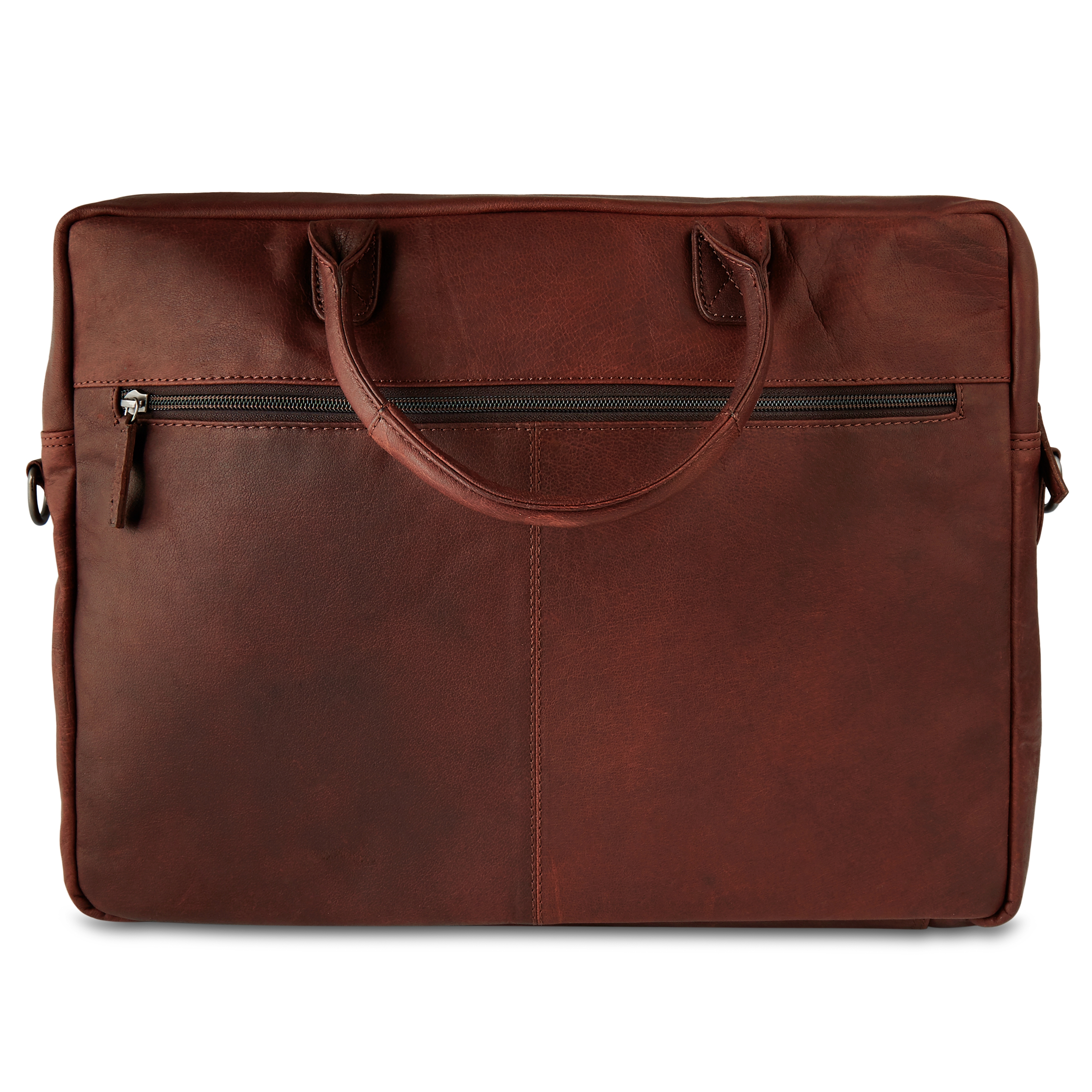 Borsa Oxford classica per laptop in pelle marrone - 3