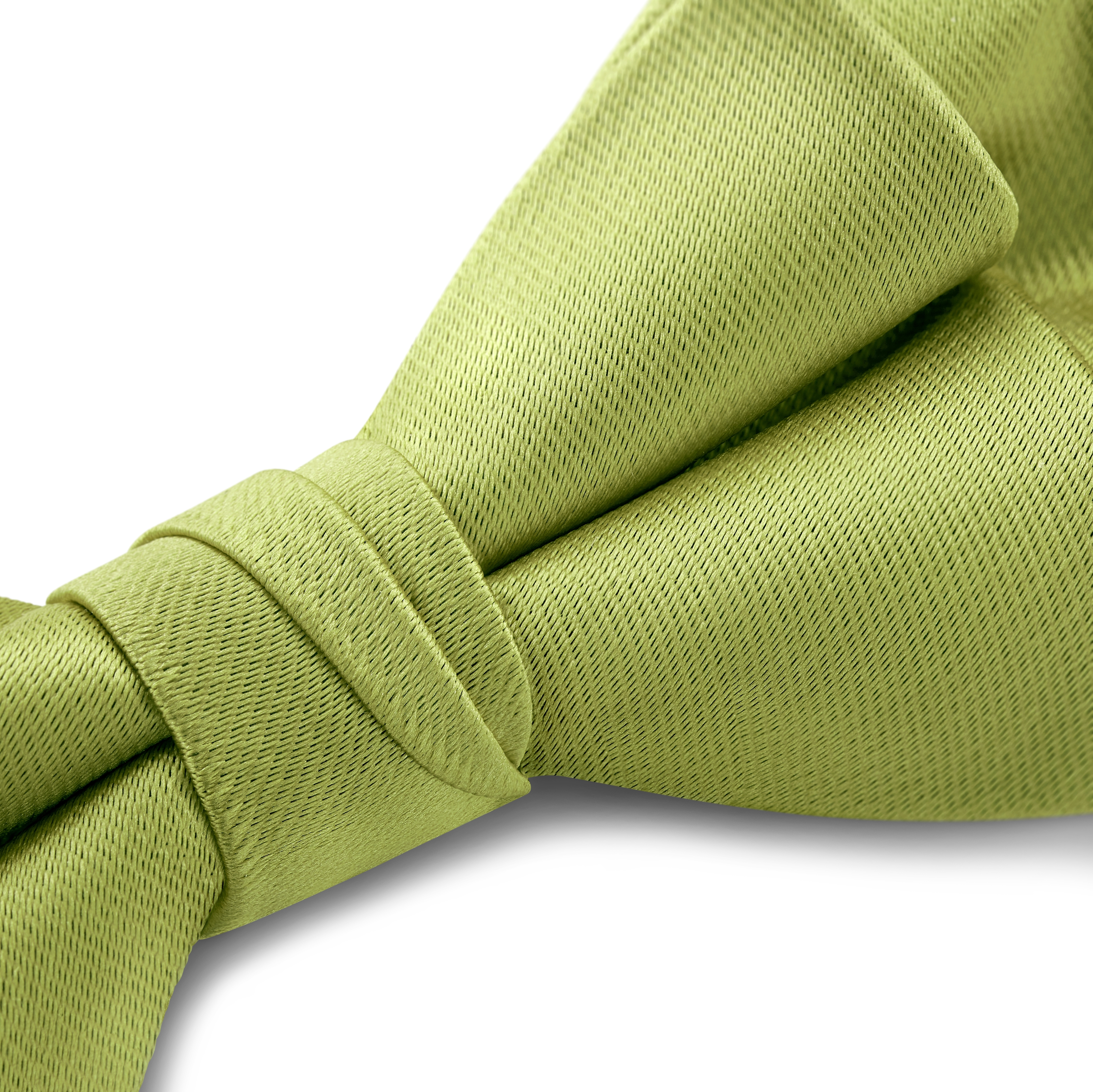 Морскозелена предварително завързана сатенена папийонка със заострени краища - 3