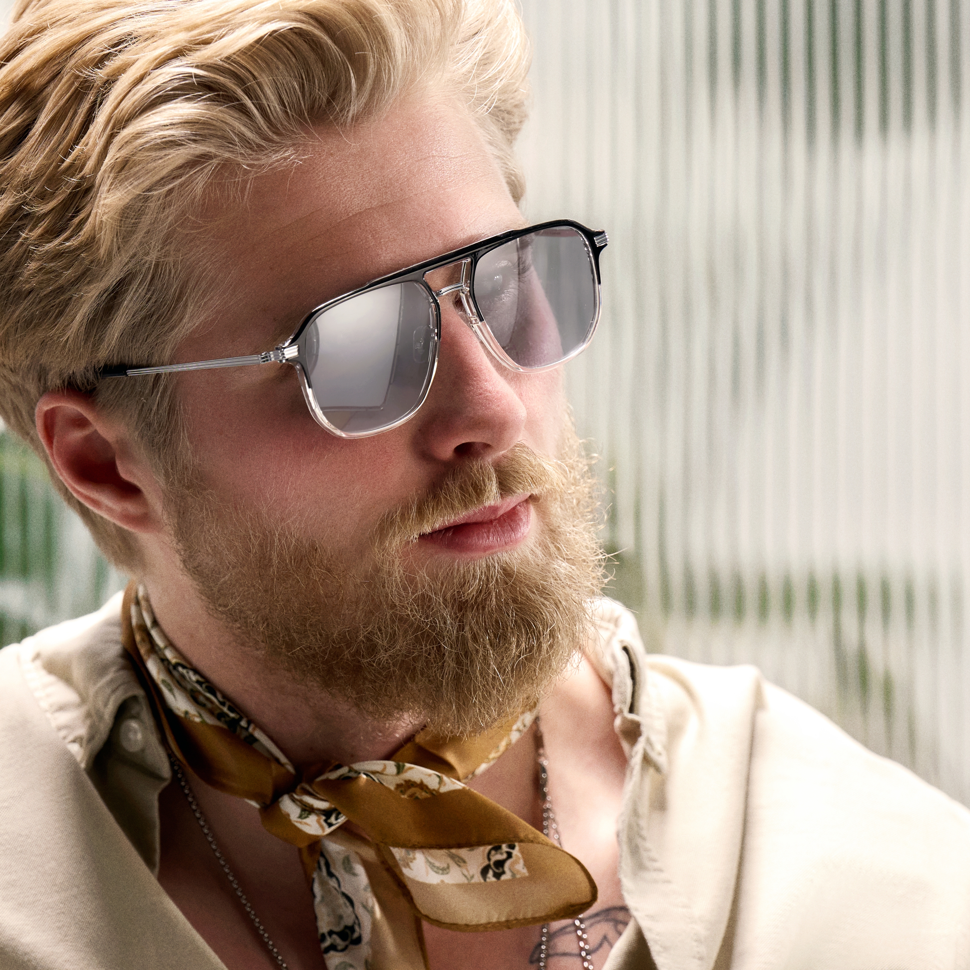 Occasus | Medium Sorte og Transparente Lett Polariserte Solbriller med Dobbel Bro - 2