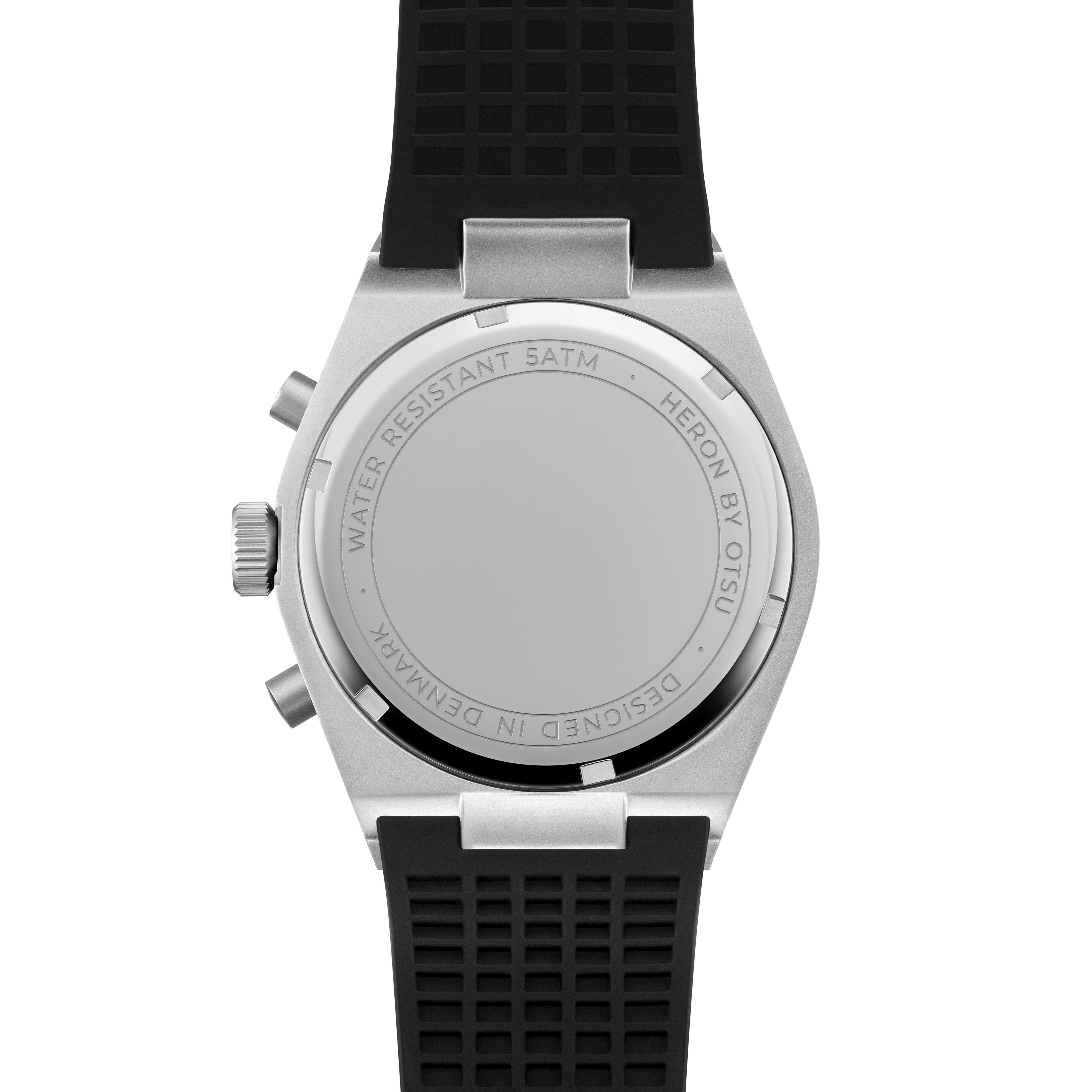 Heron | Montre chronographe en acier inoxydable argenté et noir - 4