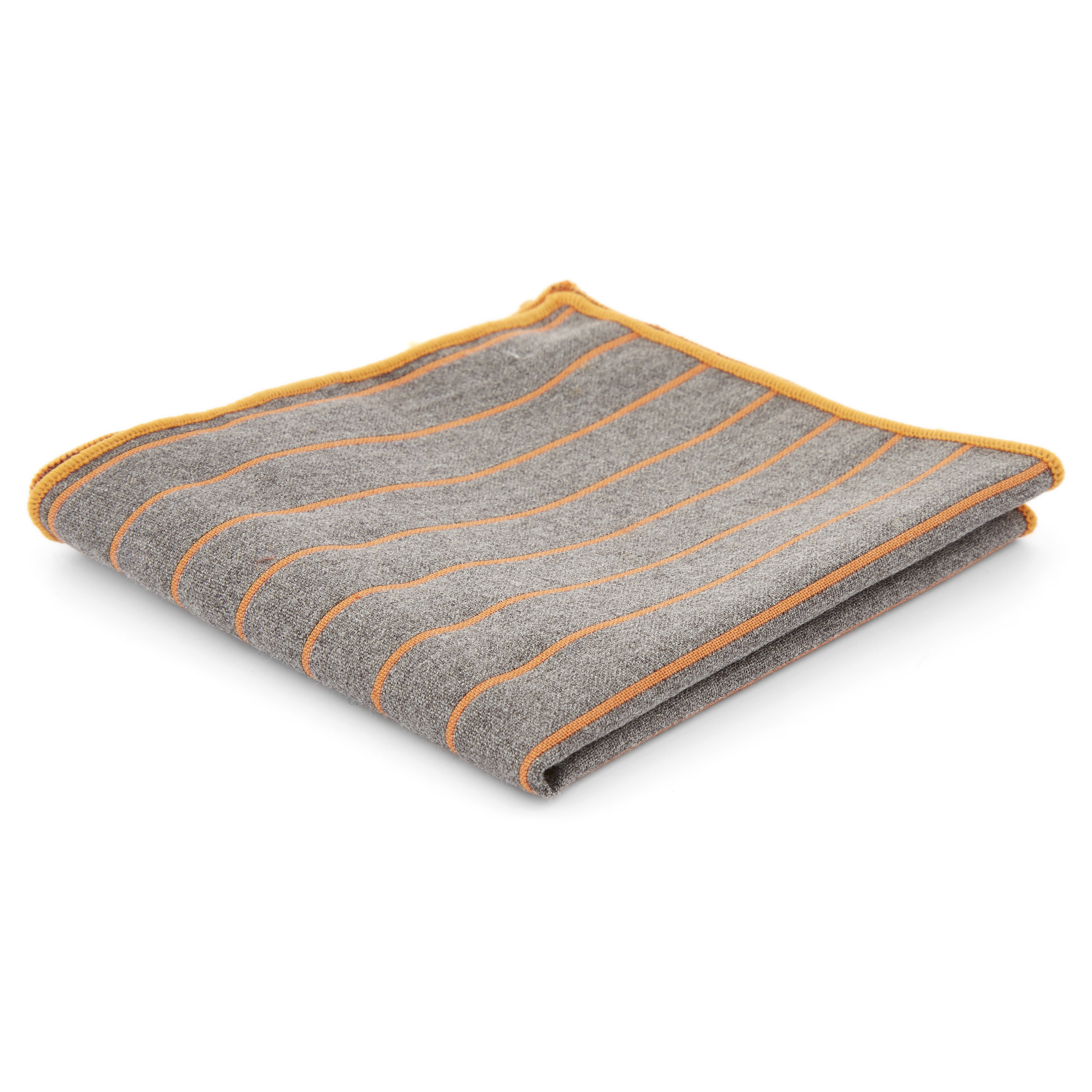 Кърпичка за сако в сиво и оранжево - 1