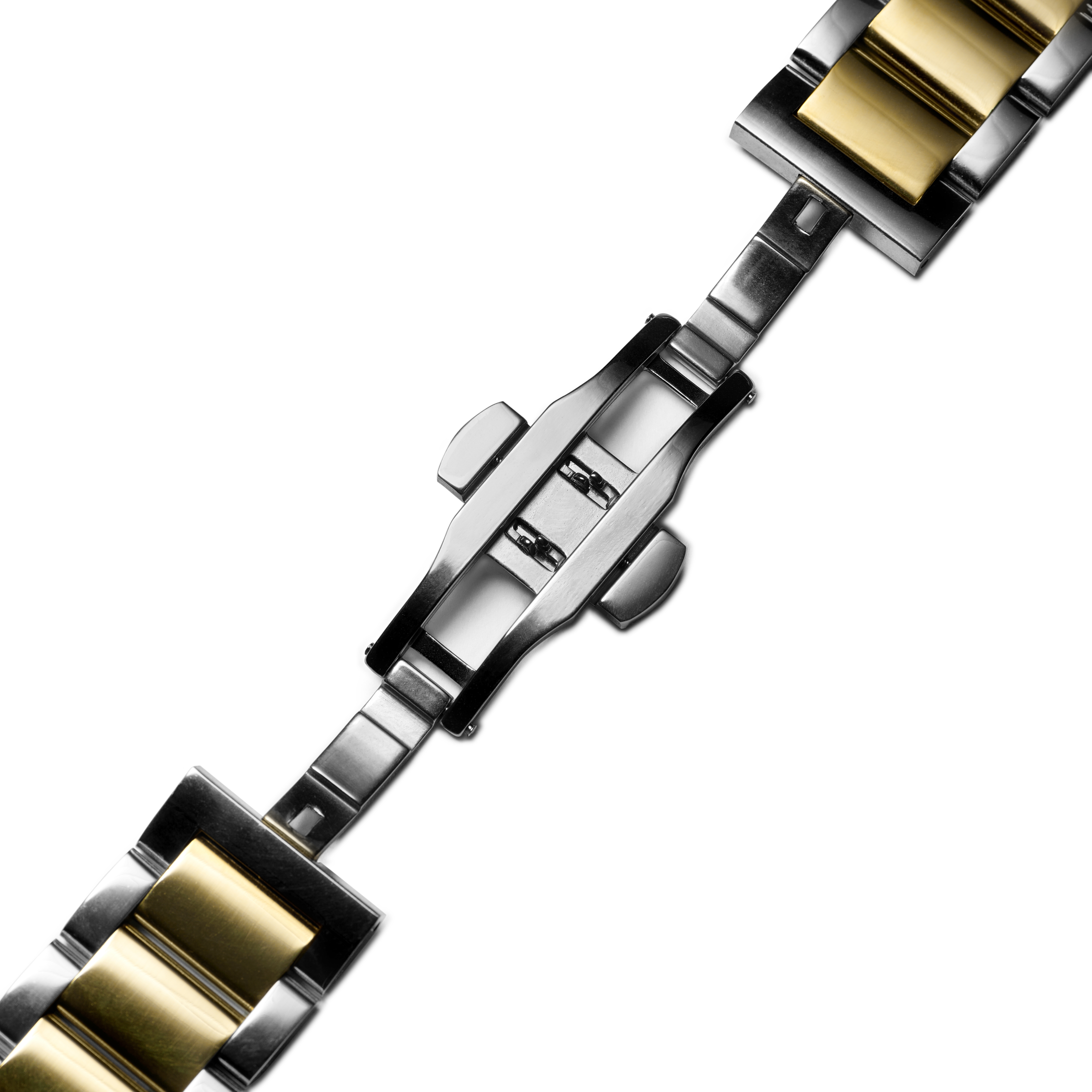 Uhrenarmband Edelstahl 21mm silberfarben & goldfarben - Schnellverschluss - 4