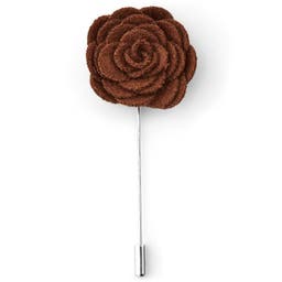 Brown Rose Lapel Pin