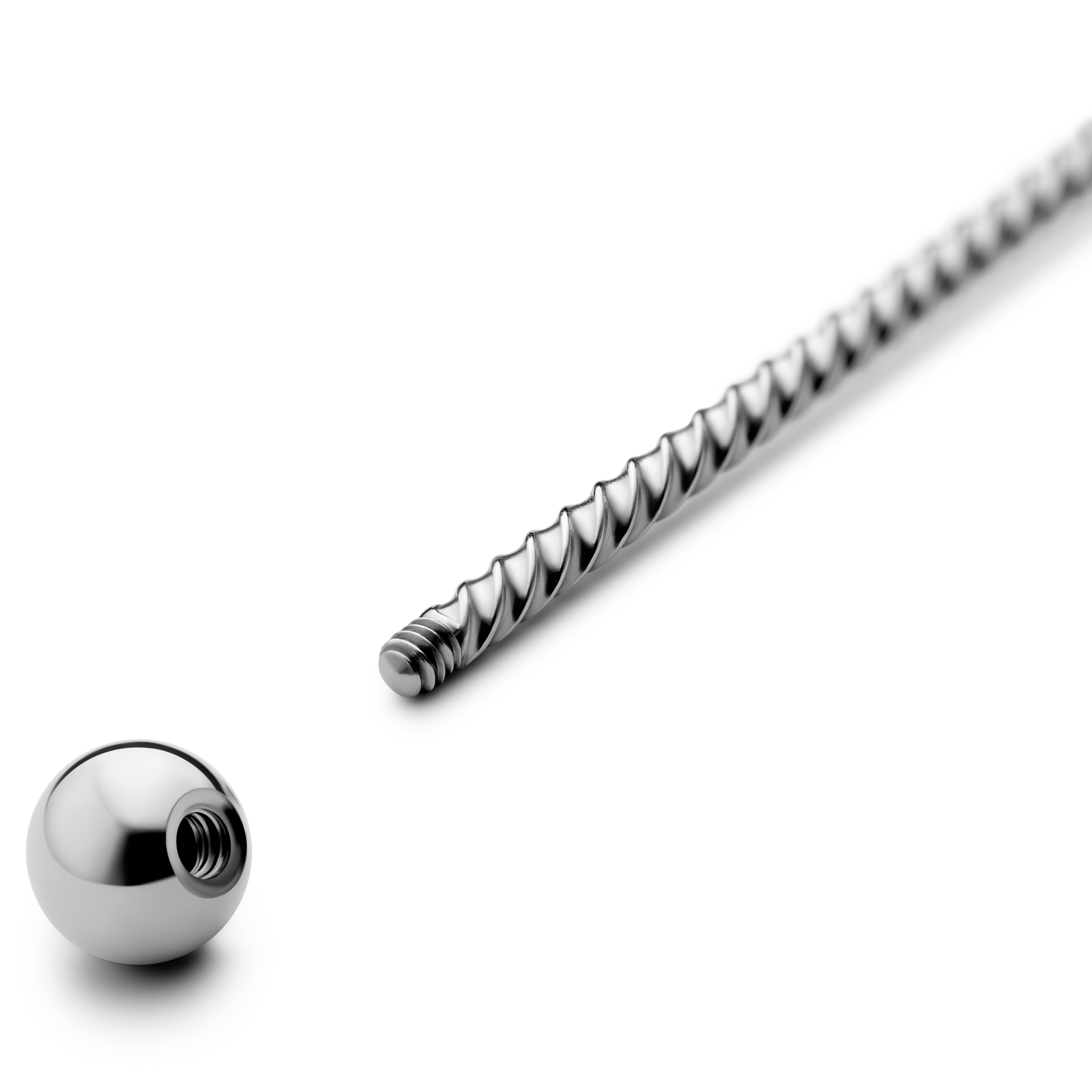  Piercing industriel Le câble en acier chirurgical argenté 38 mm - 2