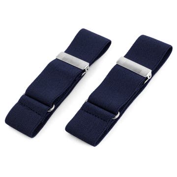 Wide Deep Blue Sleeve Garters Wide Deep Blue Sleeve Garters