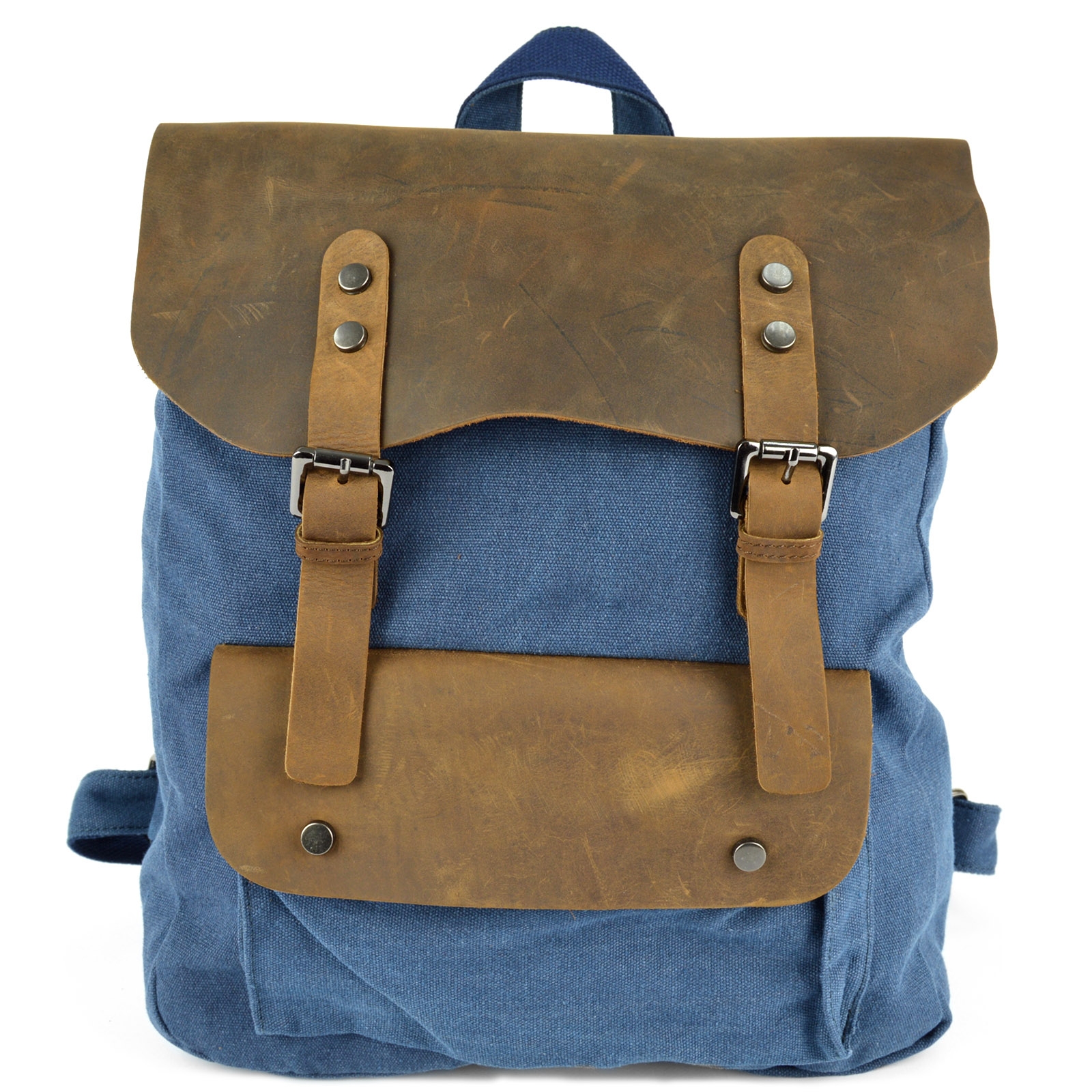 Sac à dos à rabat en toile bleu royal - 2