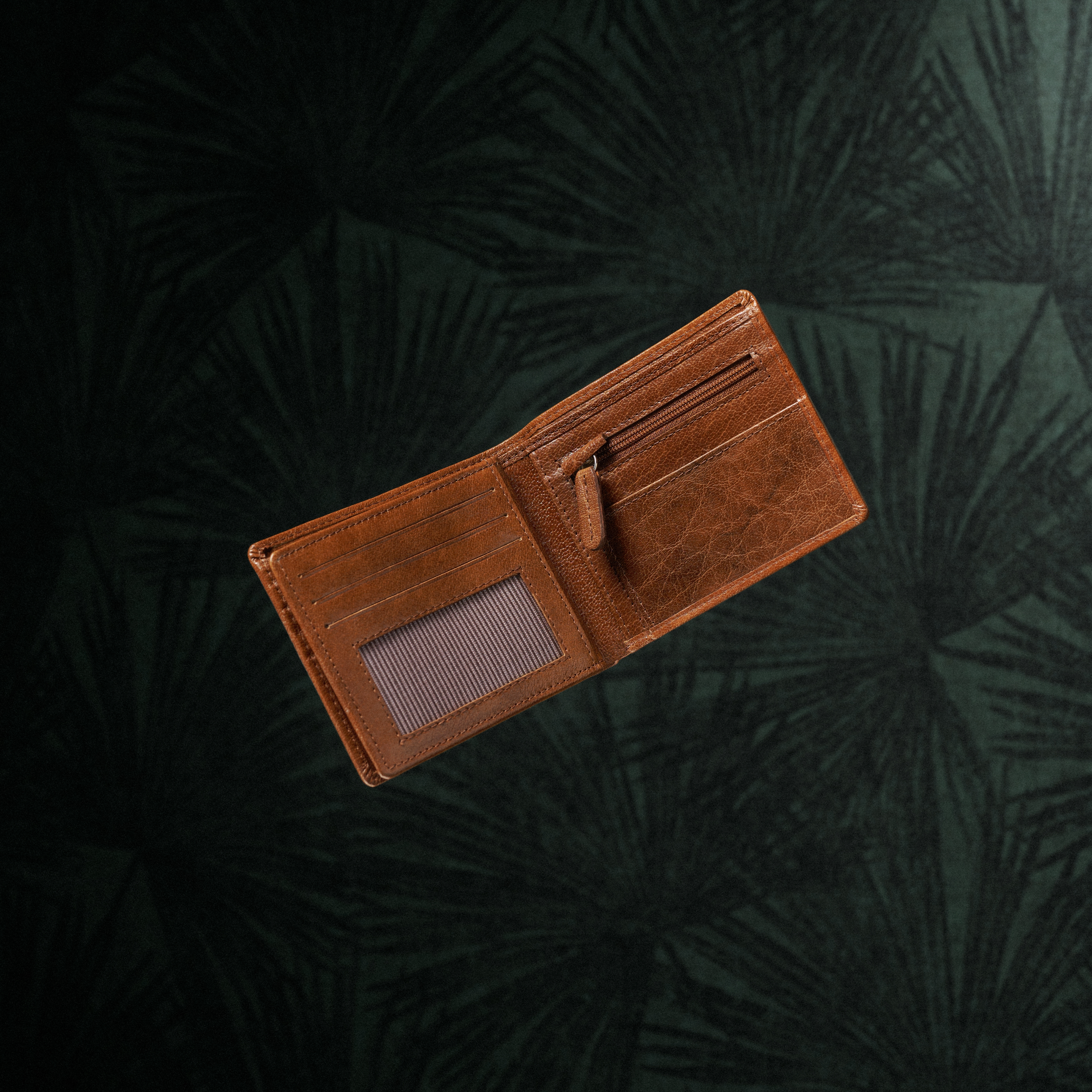 Tan Slim California Leather Wallet - 5