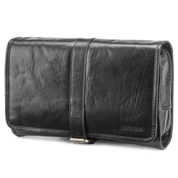 California Hanging Black Leather Wash Bag California Hanging Black Leather Wash Bag