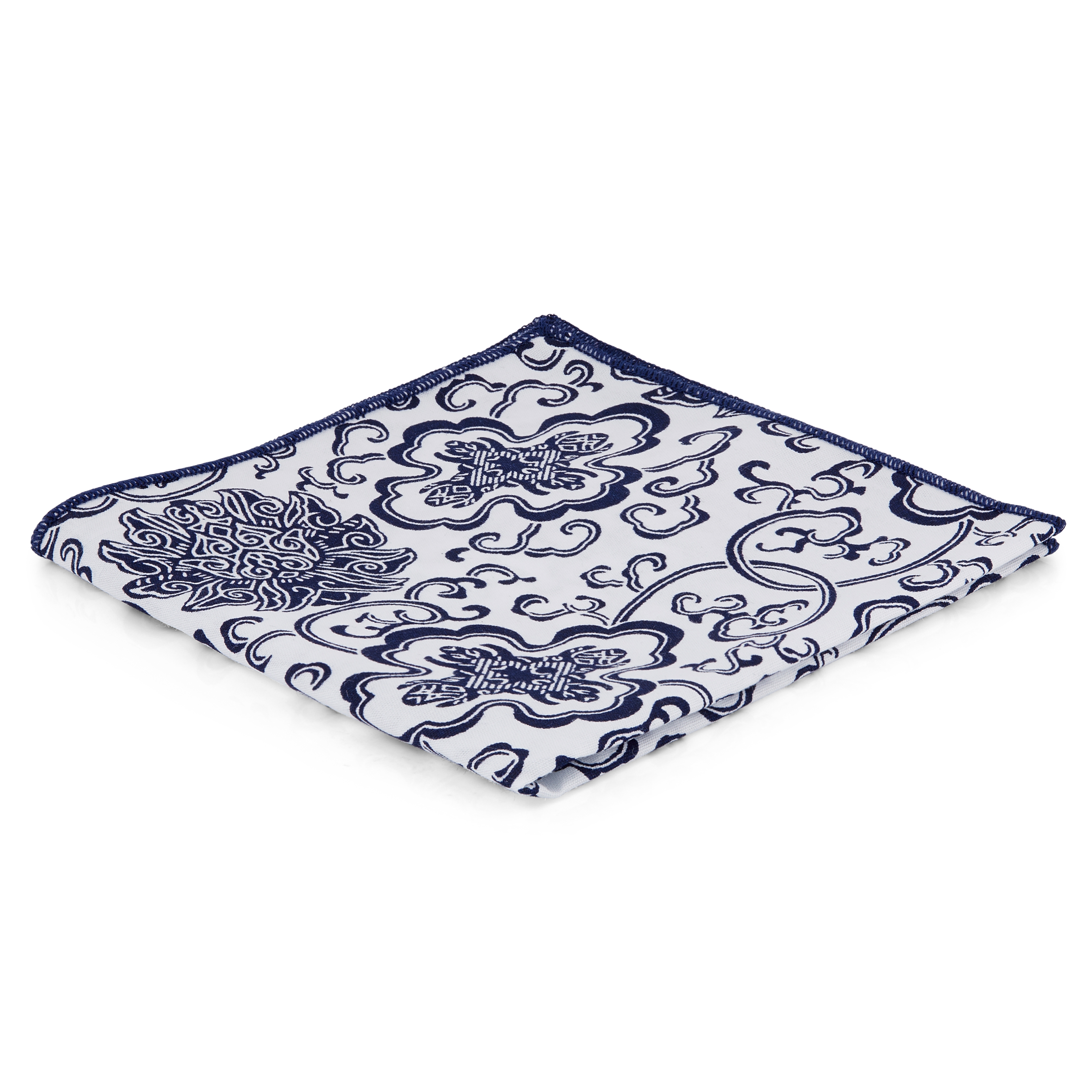 Pañuelo de bolsillo de diseño en azul y blanco - 1