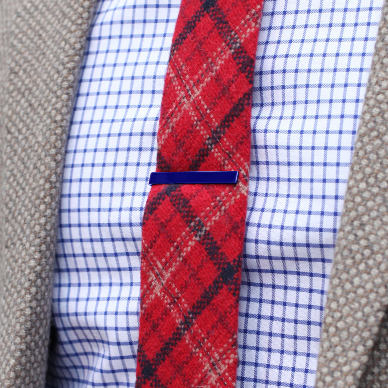 Kratka kovinsko modra sponka za kravato - 5