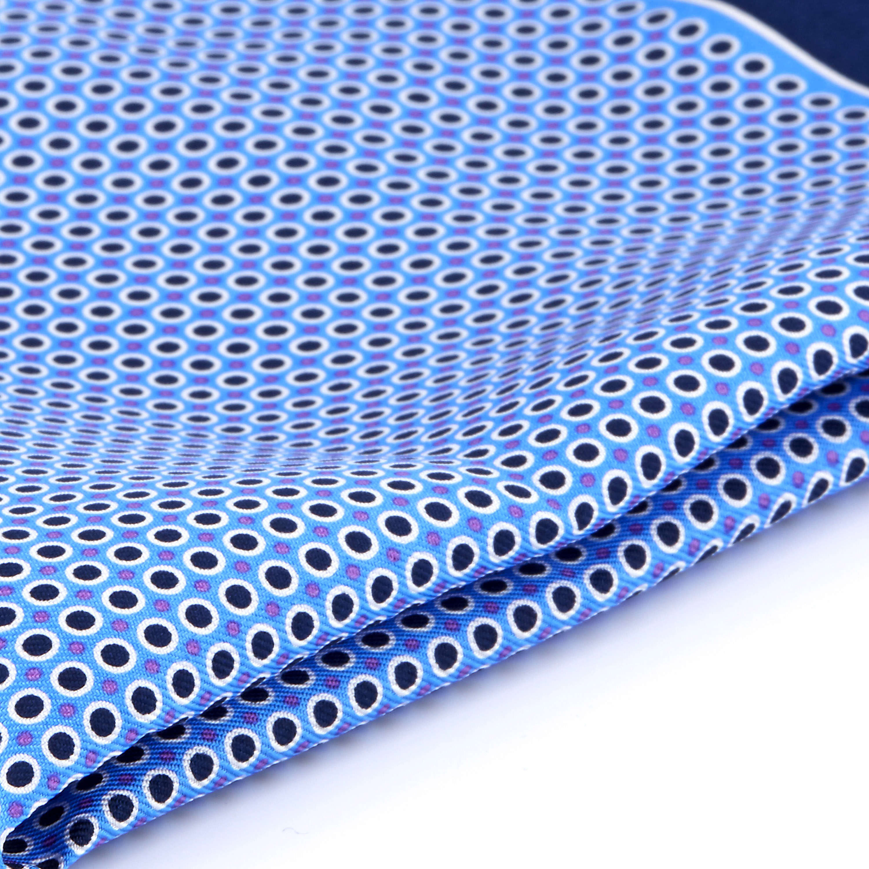 Blue Polka Dots Silk Pocket Square - 2