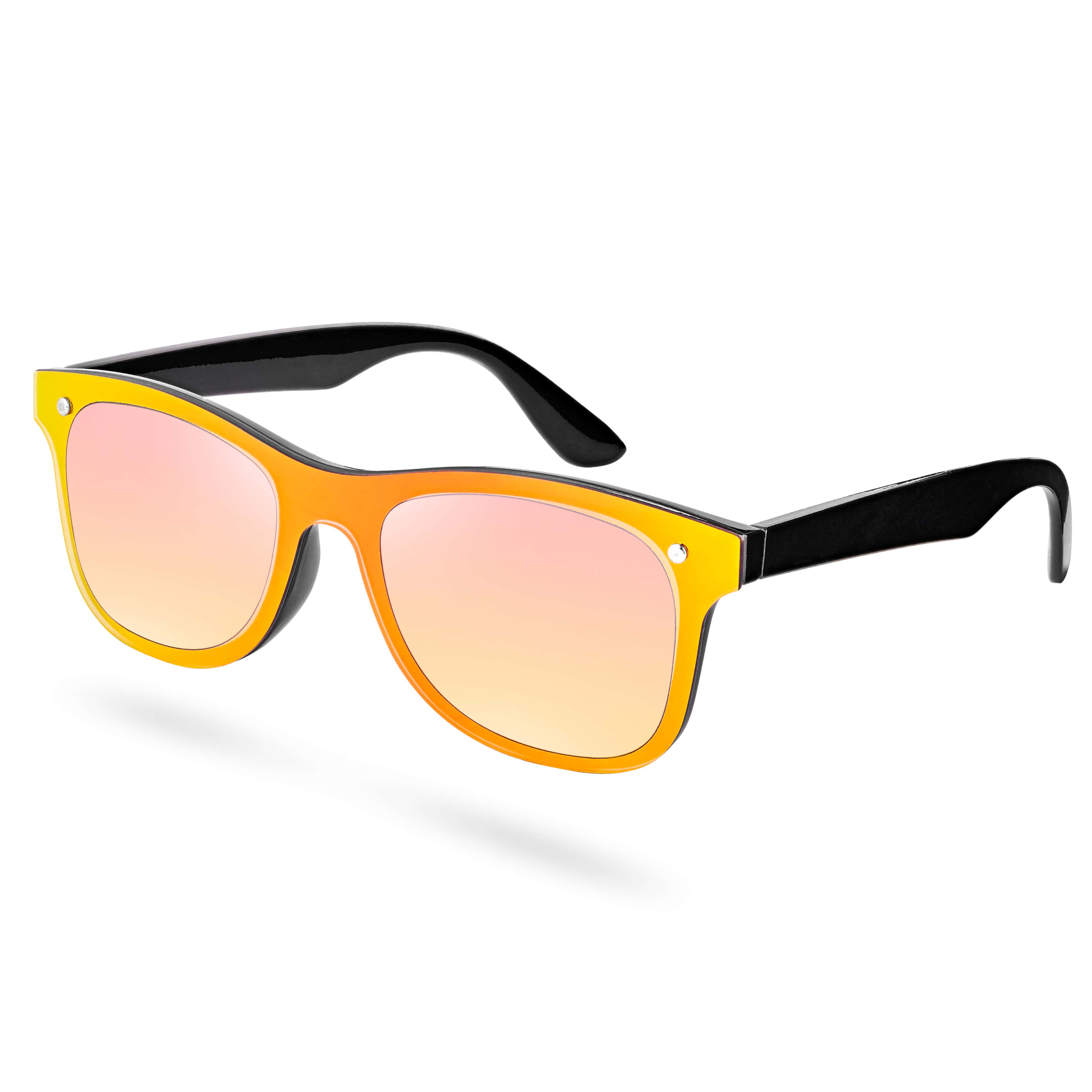 Slnečné okuliare so žlto-čiernymi obrúčkami