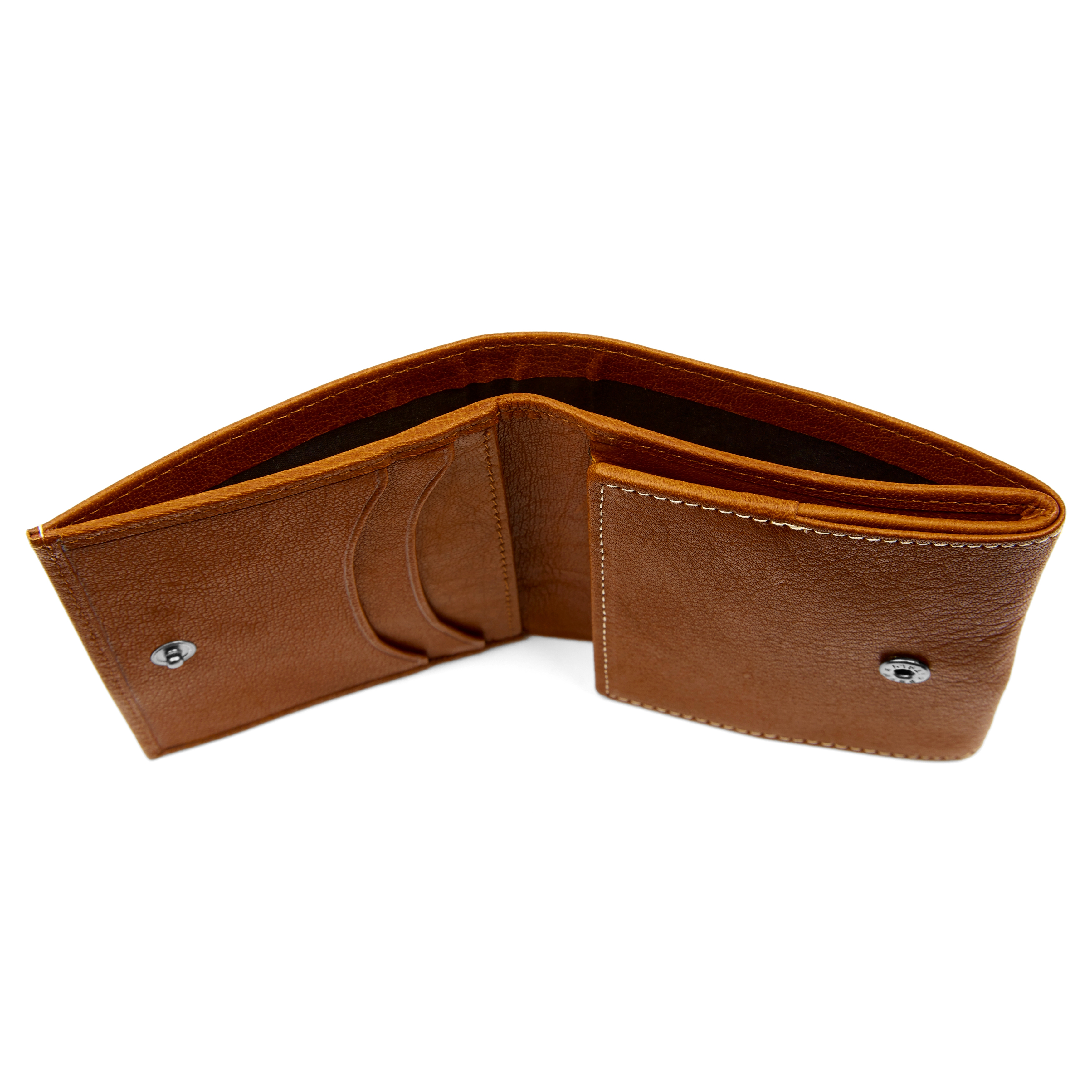 Cartera de cuero sencilla canela Oxford  - 5