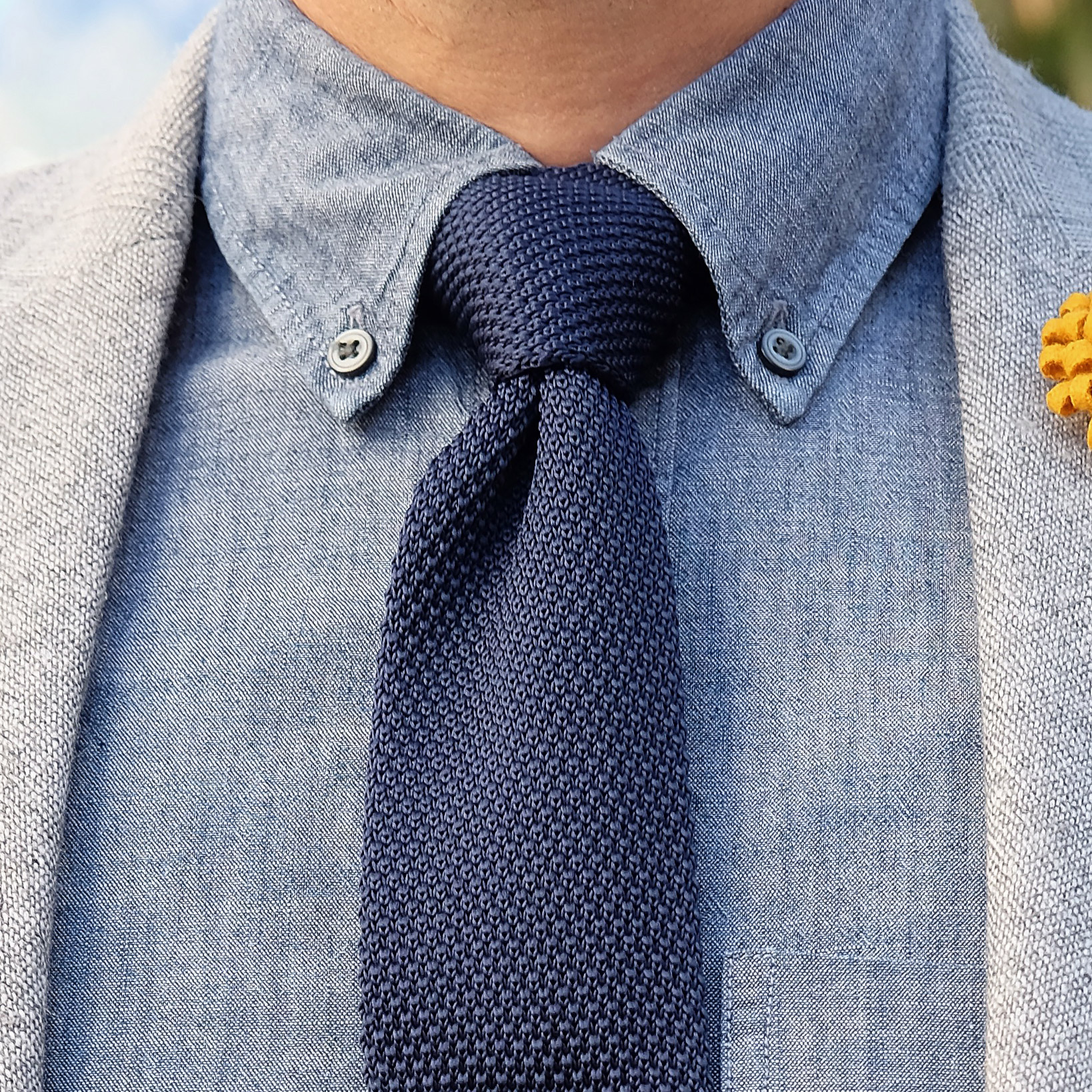Navy Blue Polyester Knitted Tie | In stock! | Tailor Toki