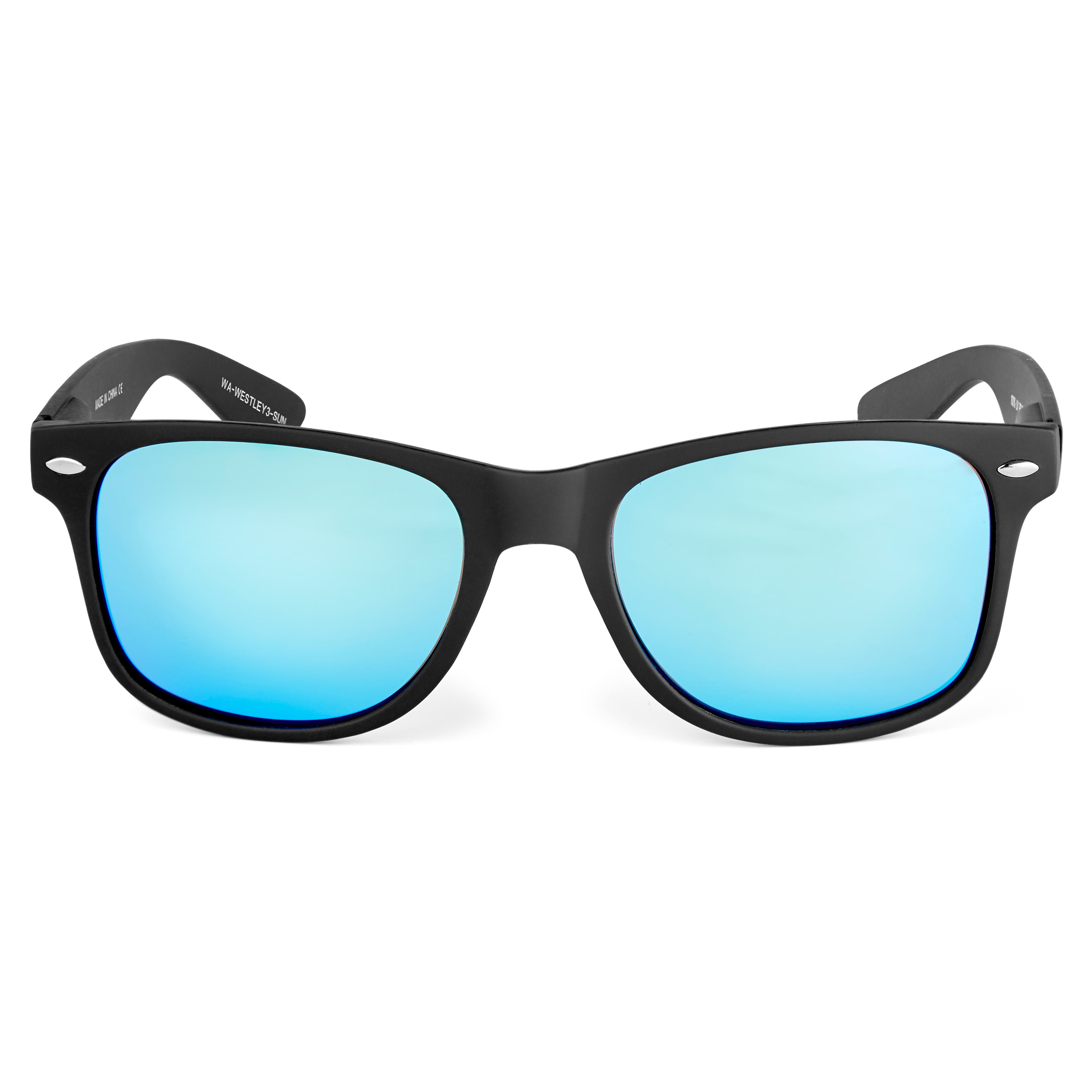 Lustrzane niebieskie okulary przeciwsłoneczne Westley
