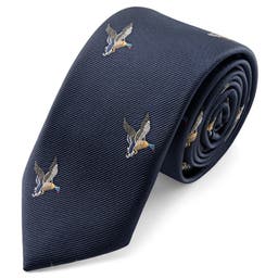 Zoikos | Cravată bleumarin de 7 cm cu rațe