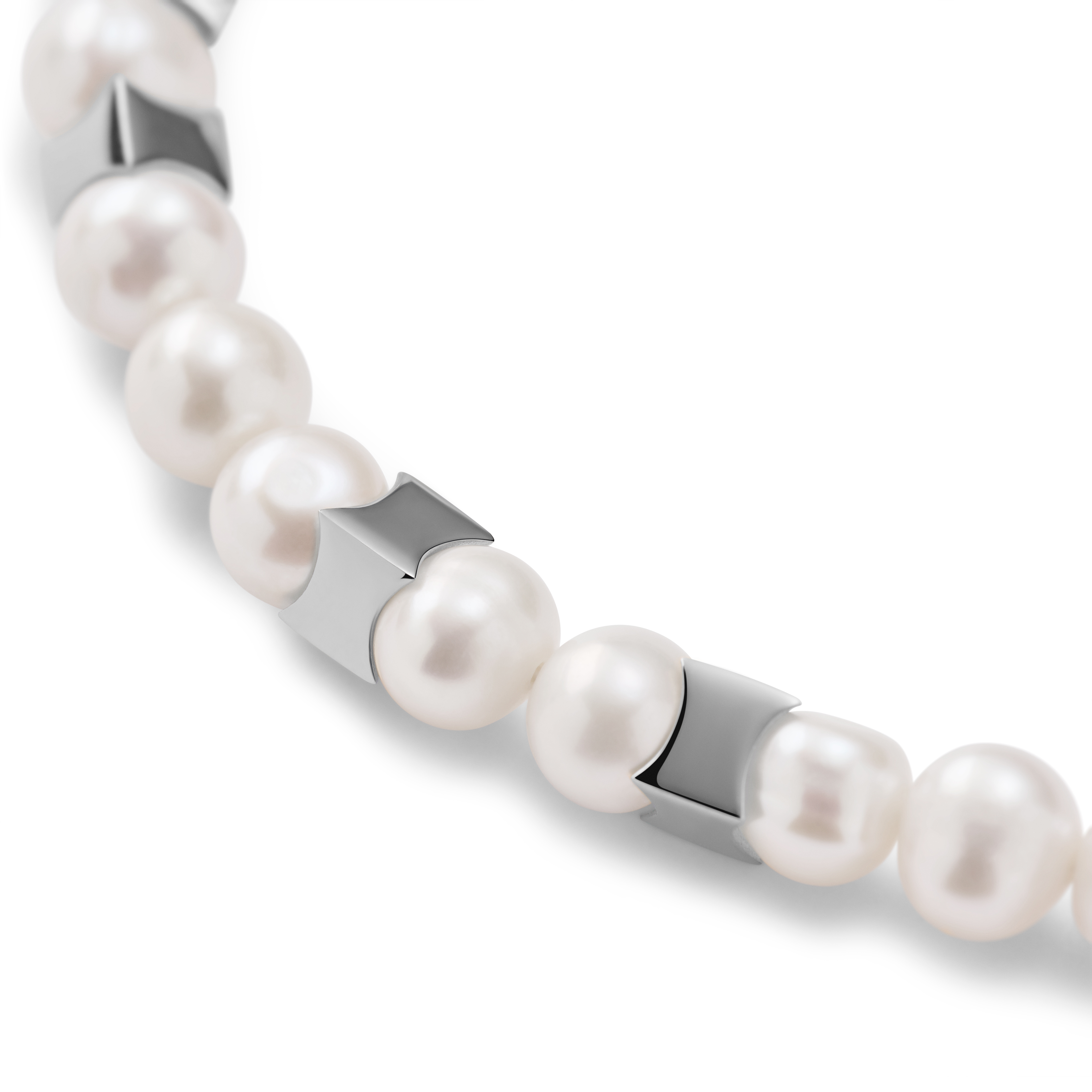 Ocata | Silberfarbenes Perlenarmband - 3