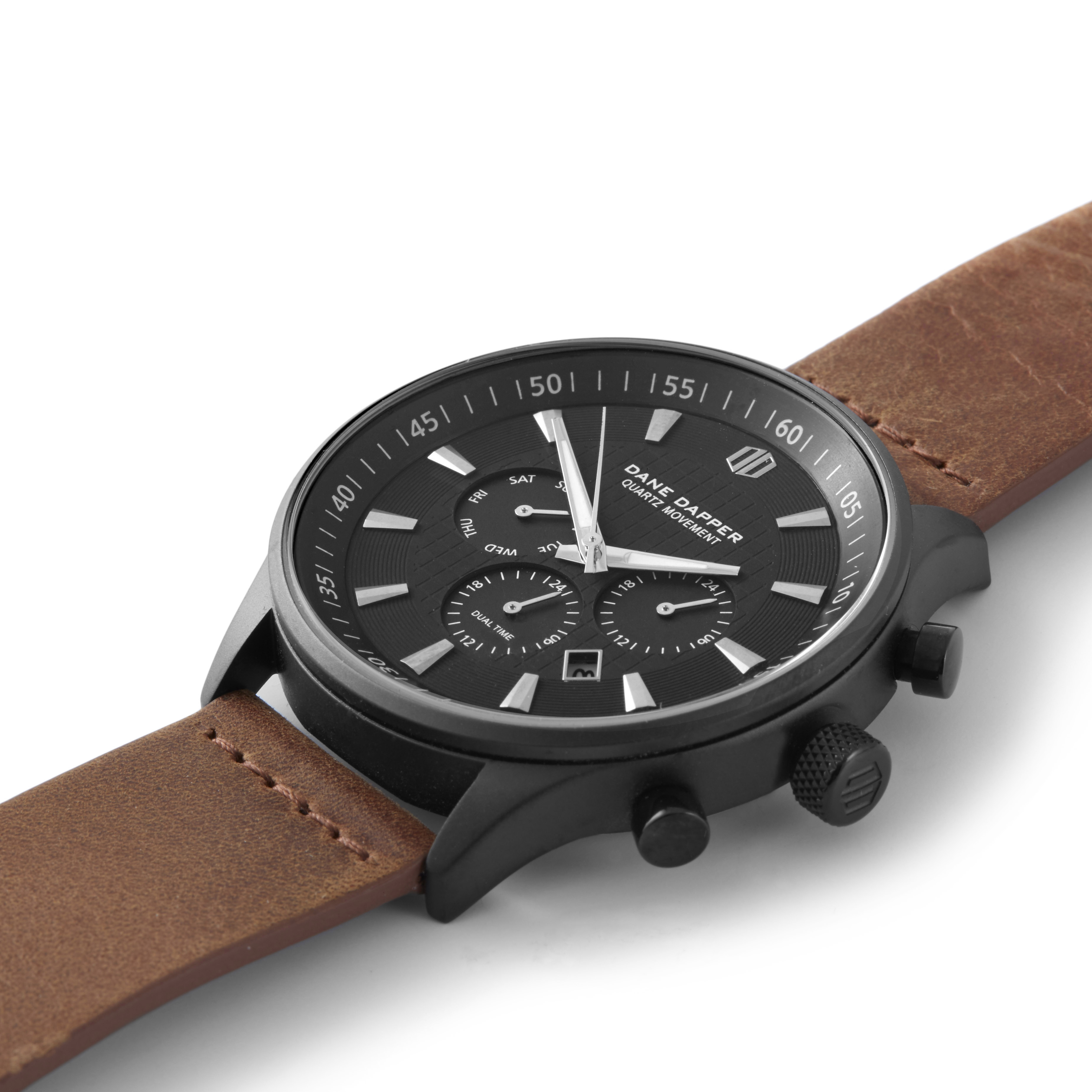 Black On Brown Troika Watch - 2