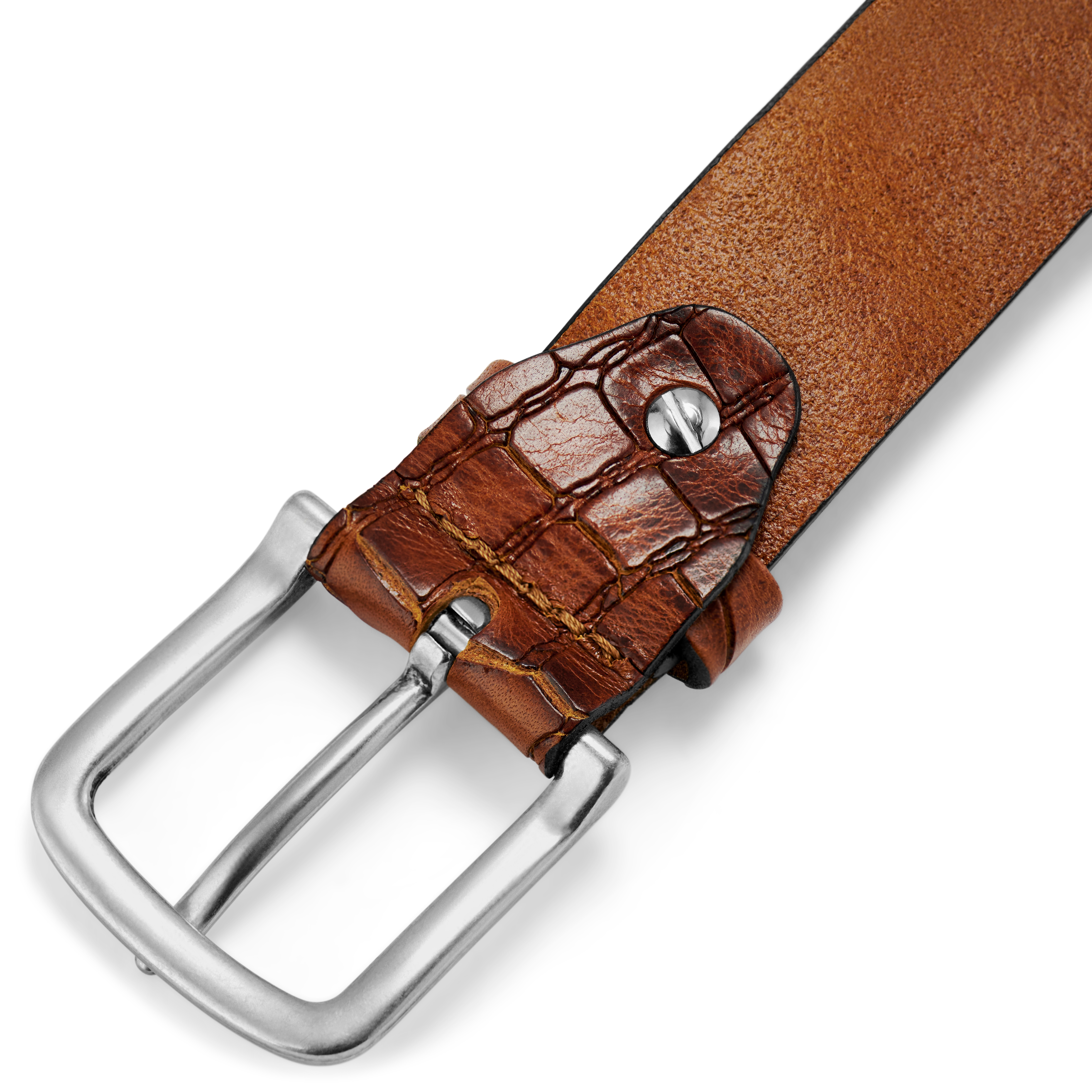 Cinturón de cuero de plena flor coñac Harvy - 5