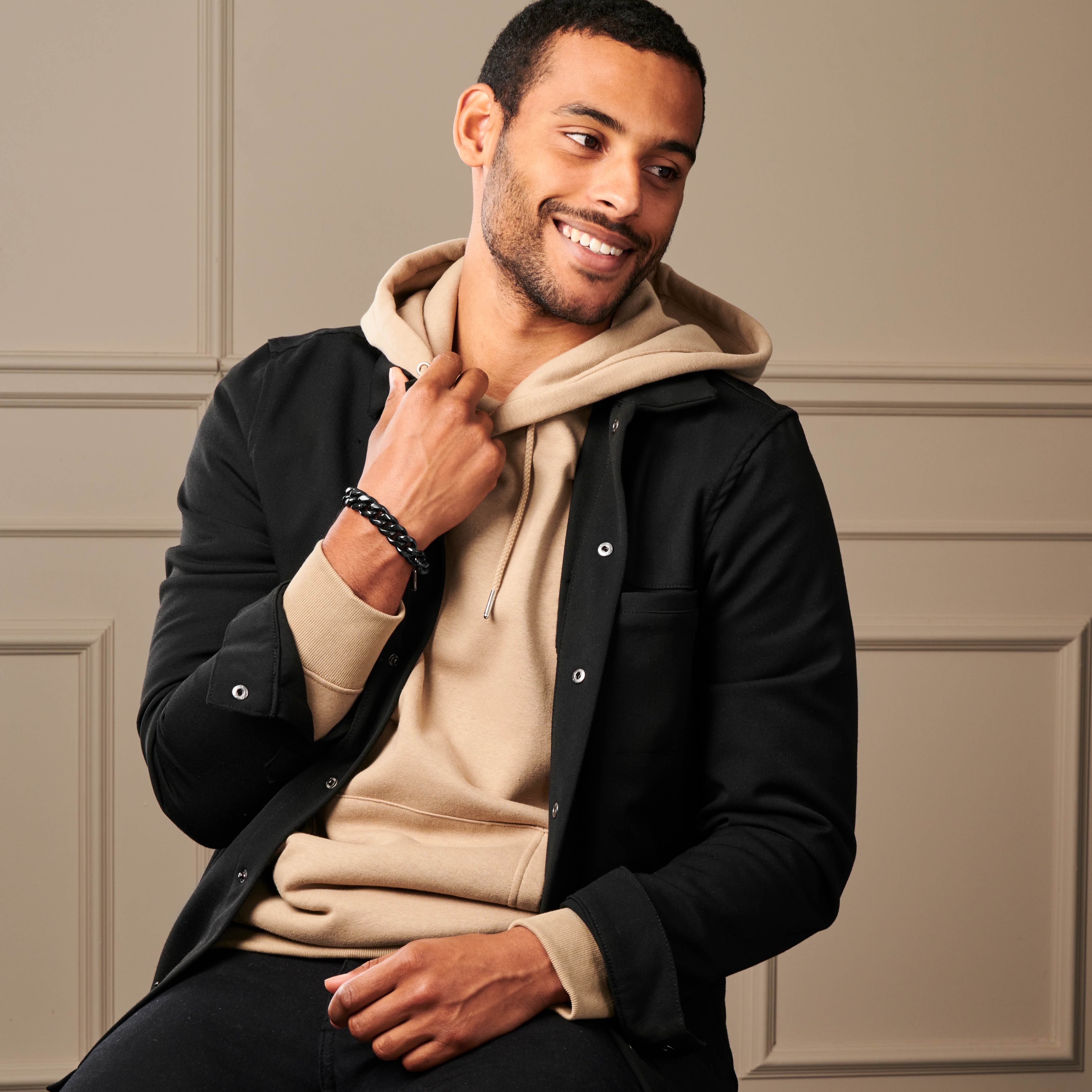 14mm Kædearmbånd i Sort Stål - 4