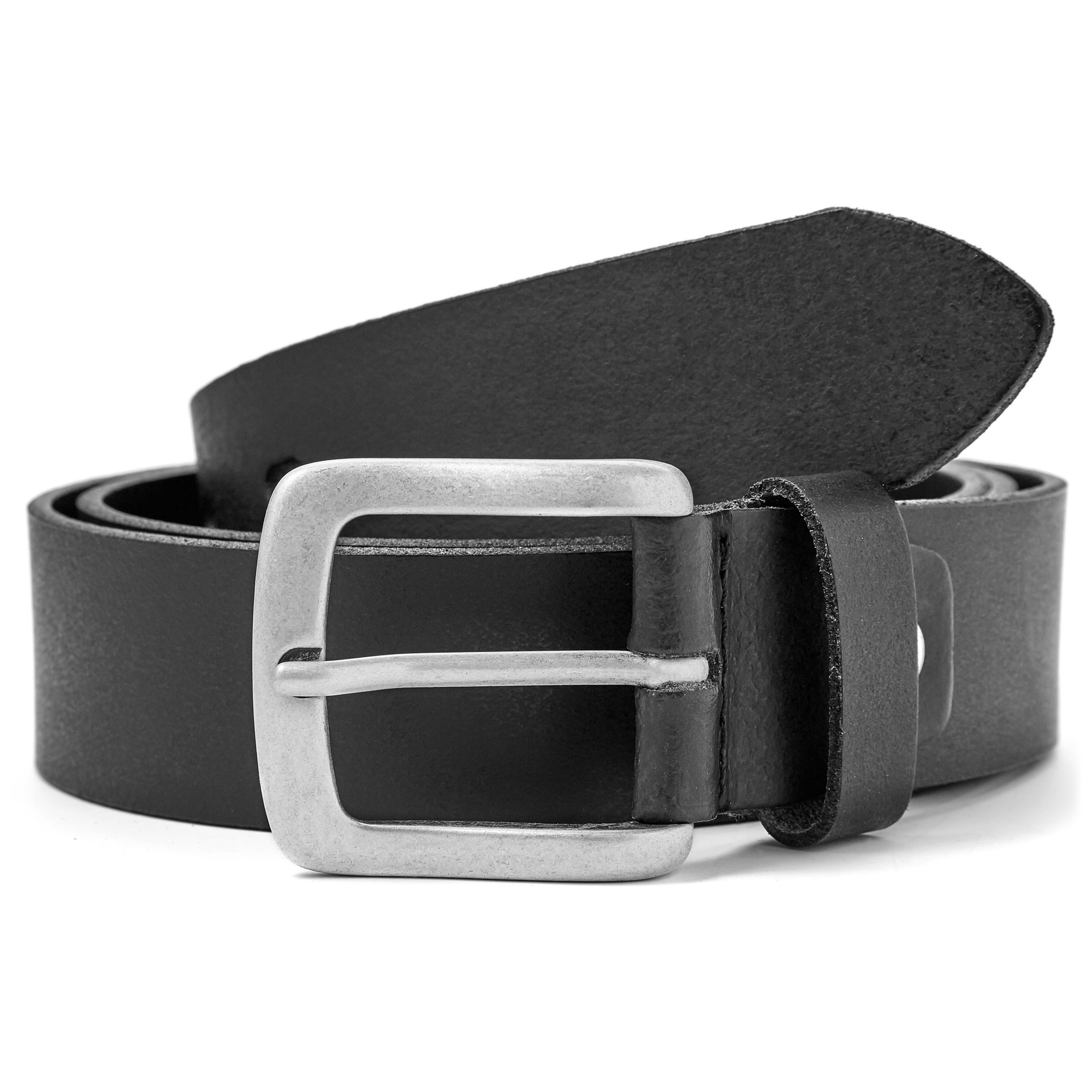 Thick Black Leather Belt