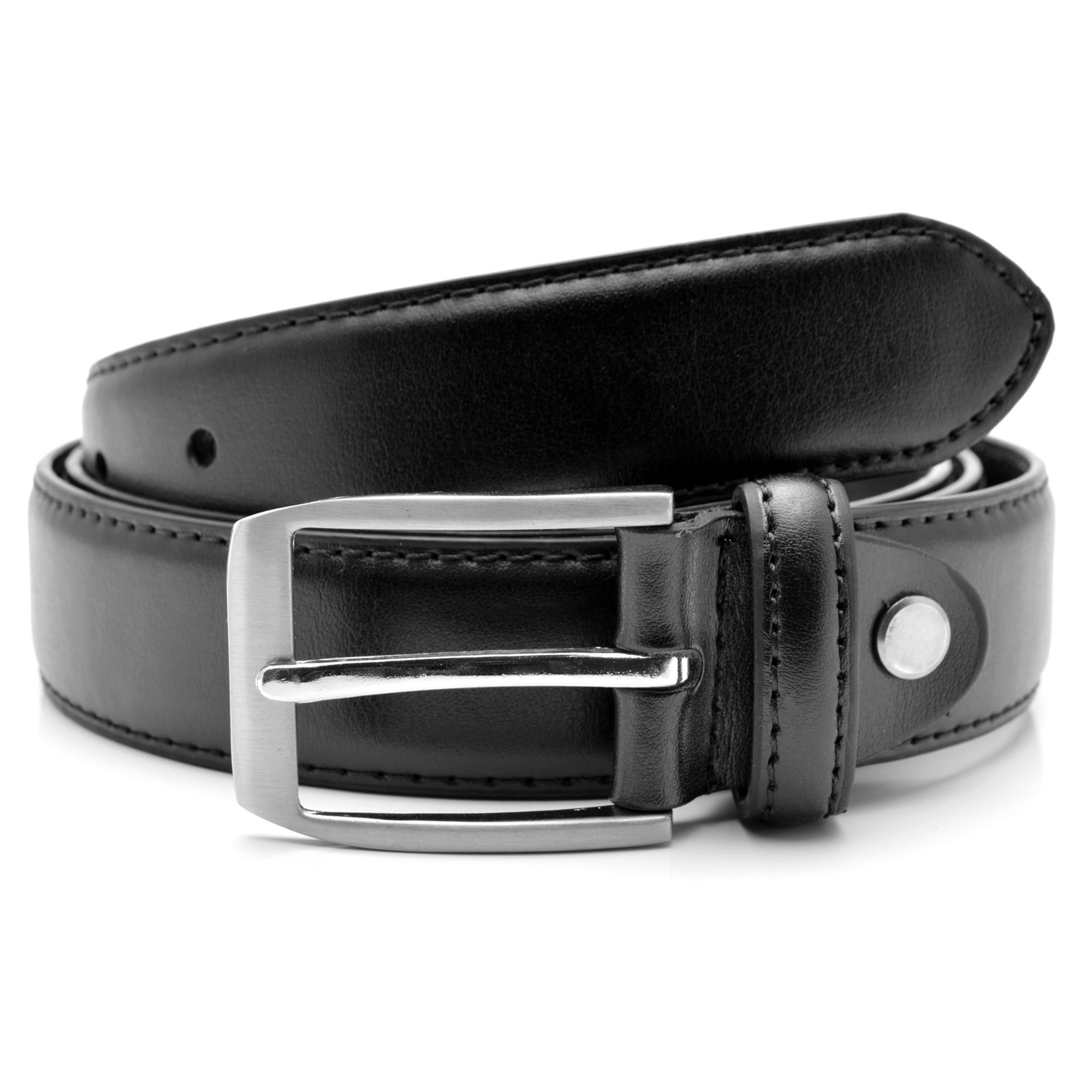 Svart Smalt Classic Lærbelte - 1