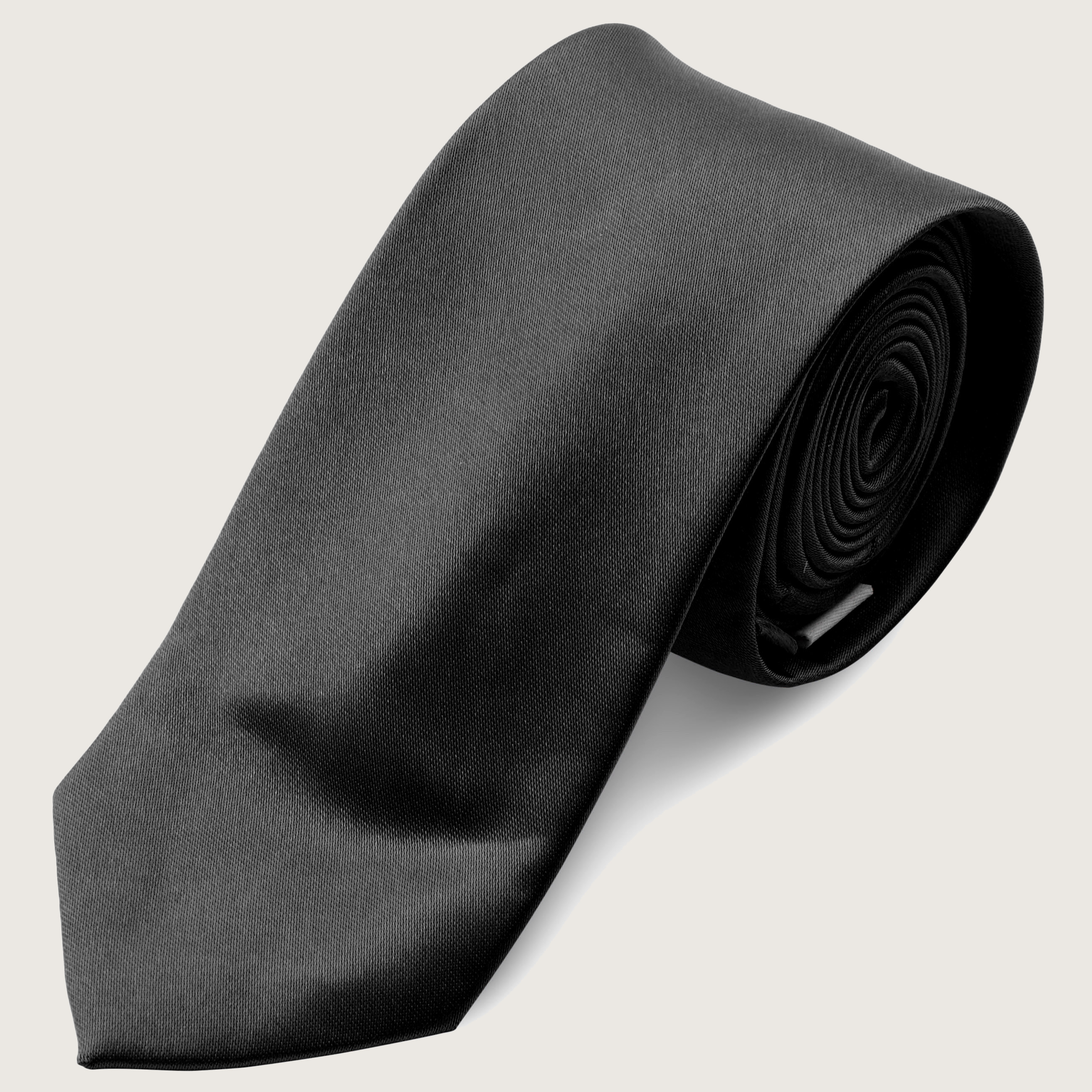 Edwards Classic Mini-Mesh Woven 100% Silk Men's Tie – Black, Solid, Wedding Ready (MSRP $29.50)