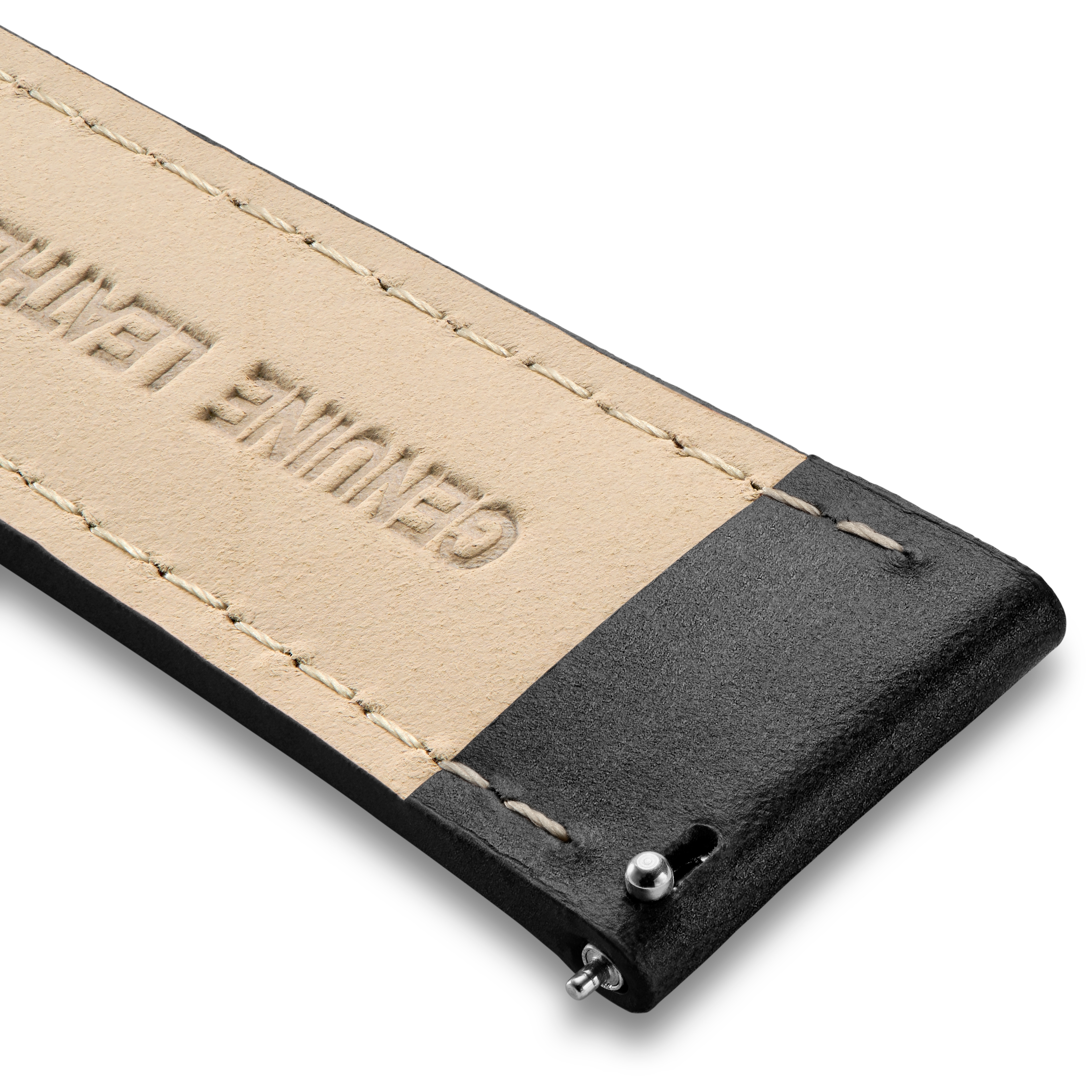 Olivier | Correas para reloj de cuero auténtico negro - 4