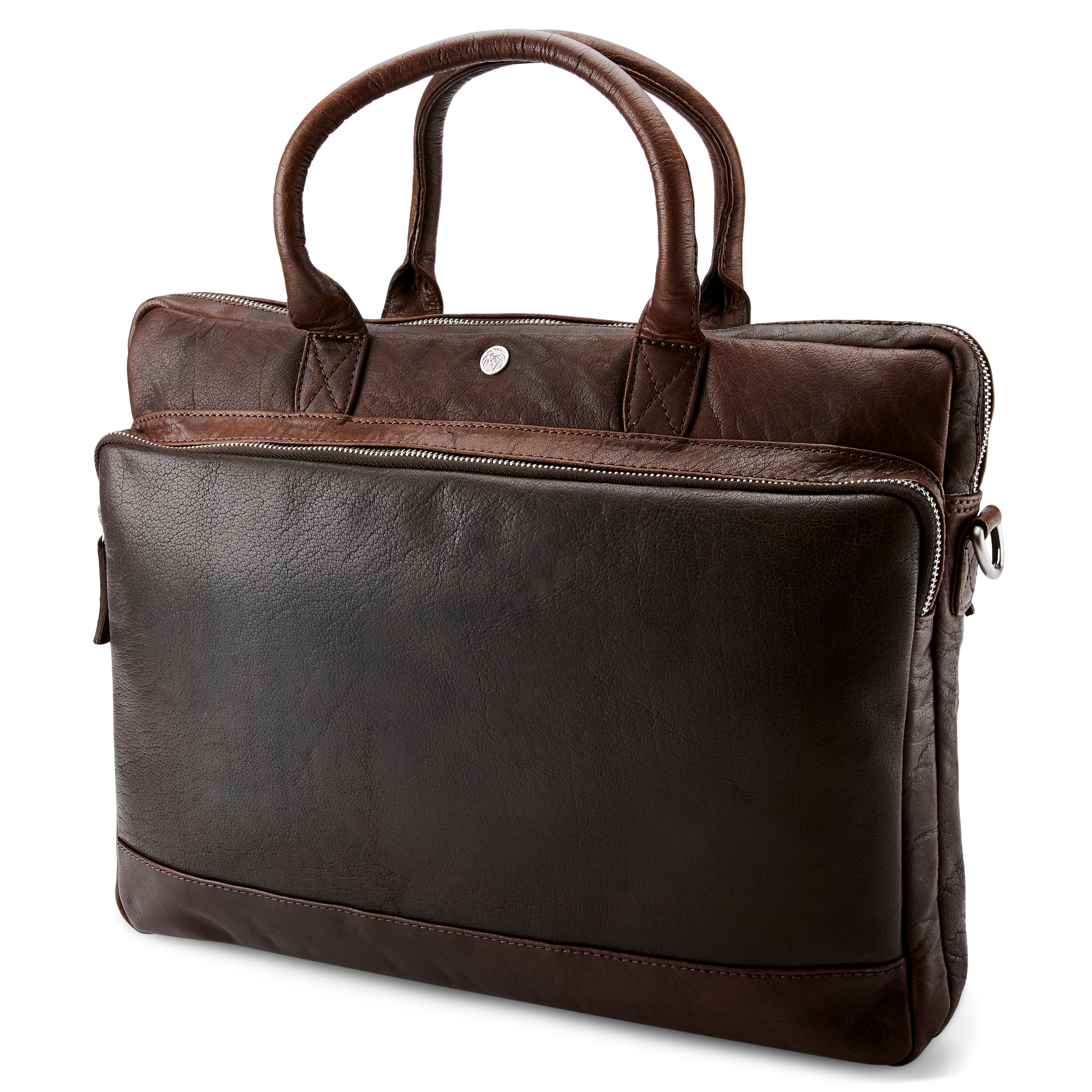 Montreal Mørkebrun Laptopveske av Skinn - 1
