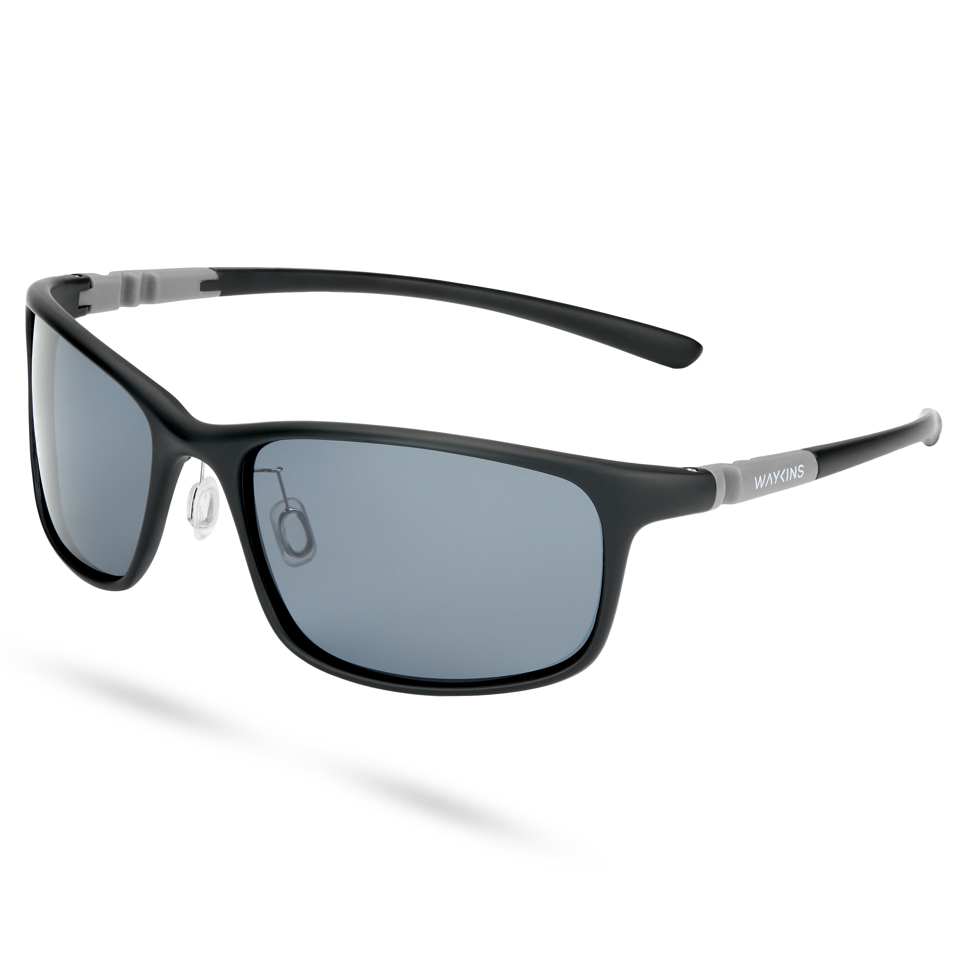Първокласни черни спортни слънчеви очила с рамки TR90 Ombra