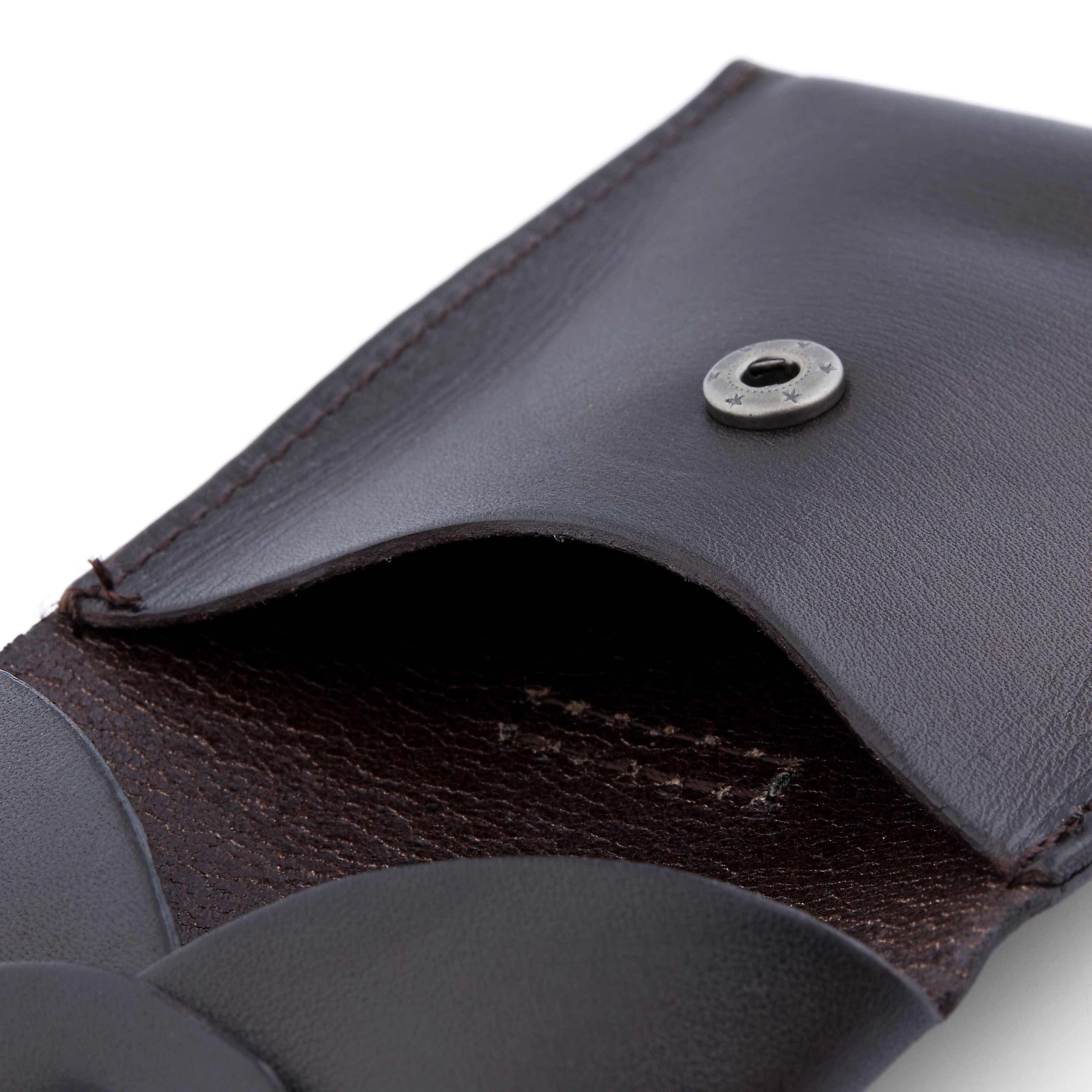 Walnootkleurige Lederen Muntbuidel - 3