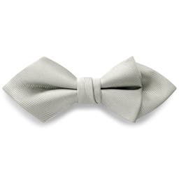 Light Grey Pre-Tied Grosgrain Diamond Tip Bow Tie
